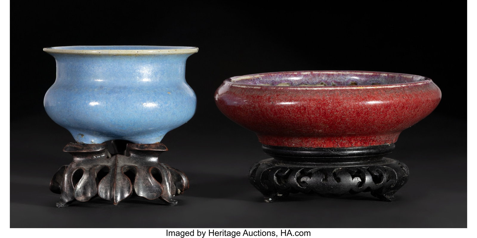 Two Chinese Monochrome Brush Washers, Late Qing  (1 of 3)