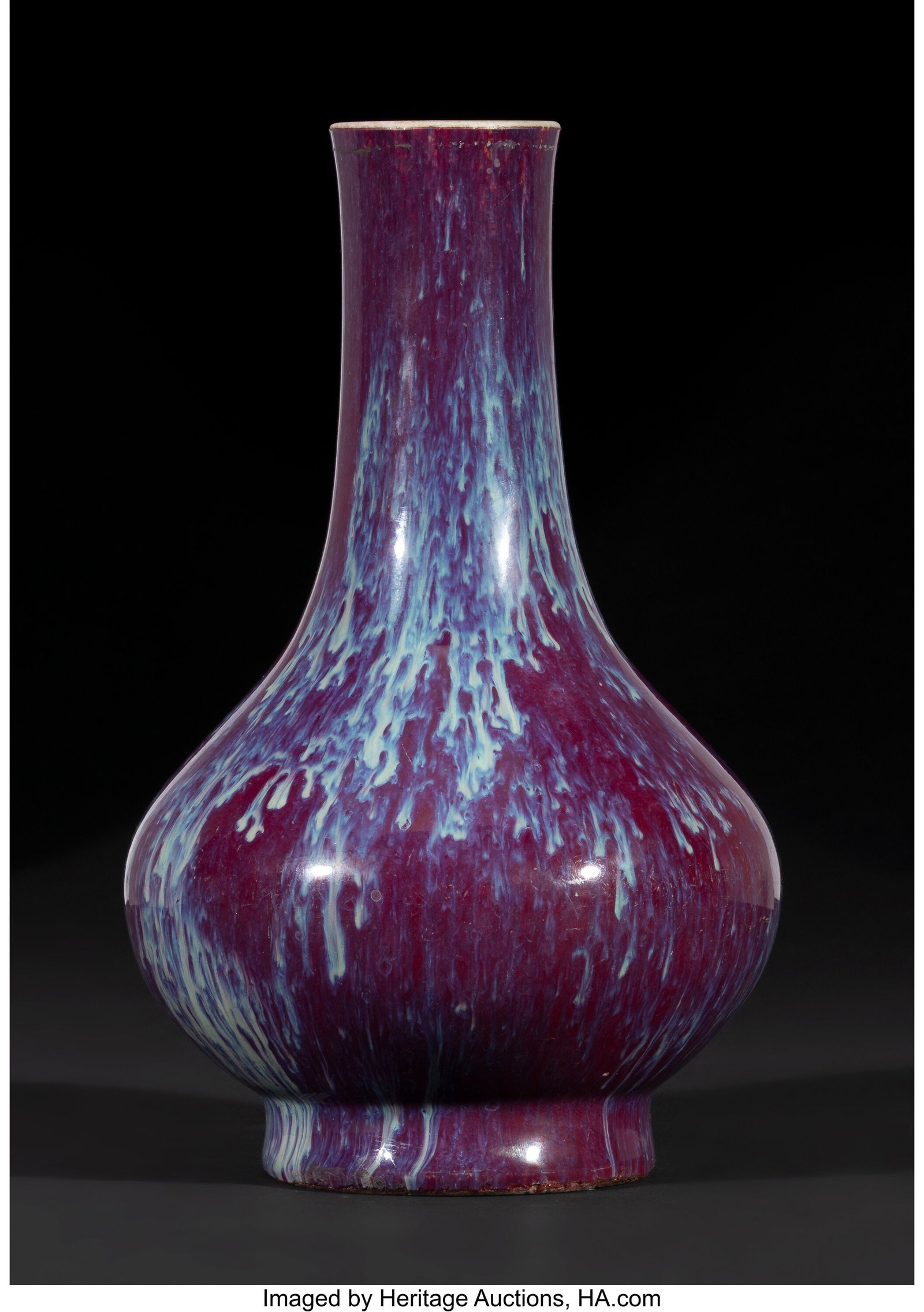 A Chinese Flambé-Glazed Bottle Vase, 19th centu (1 of 4)