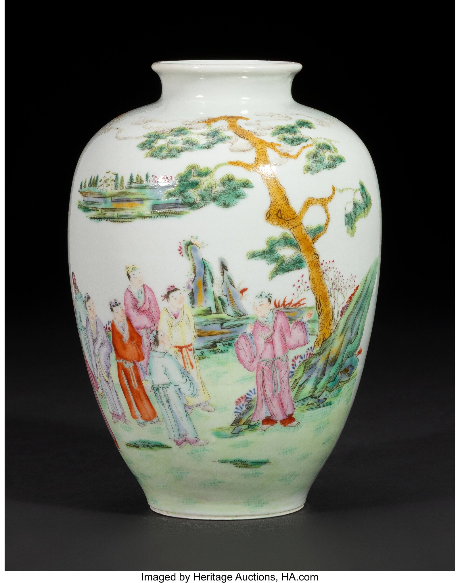 A Chinese Famille Rose Vase, Republic period Mar (1 of 4)