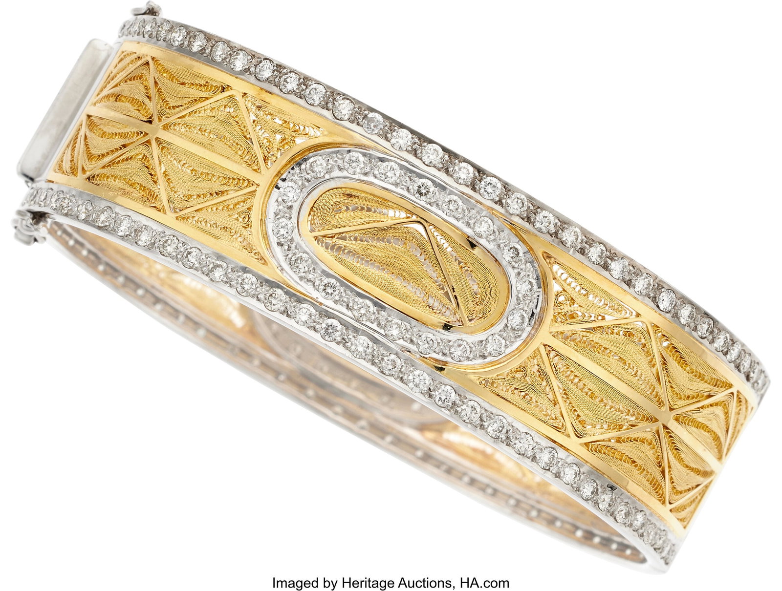Diamond, Gold Bracelet Stones: Full-cut diamond (1 of 2)