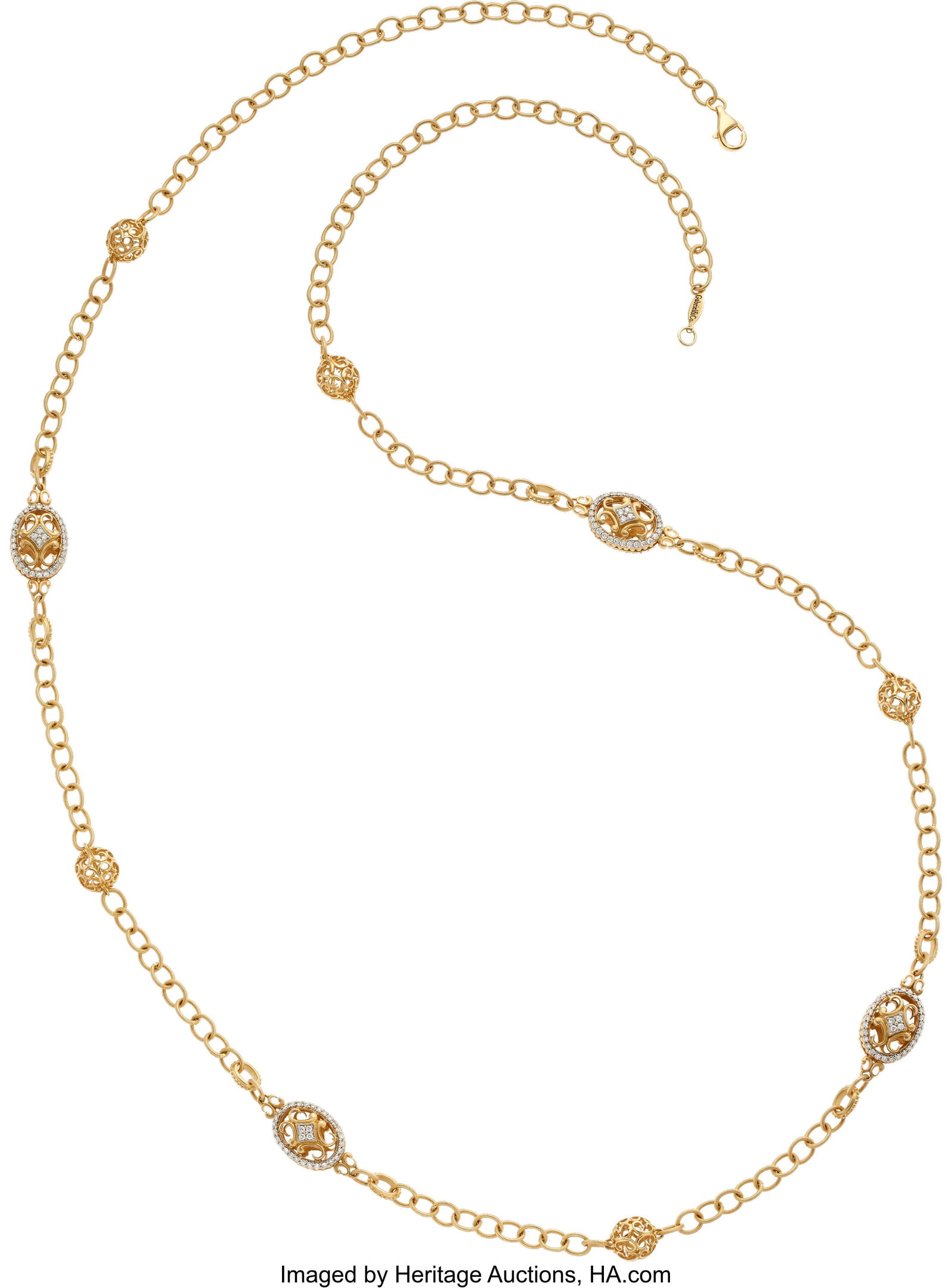Gabriel & Co. Diamond, Gold Necklace Stones: Fu (1 of 2)