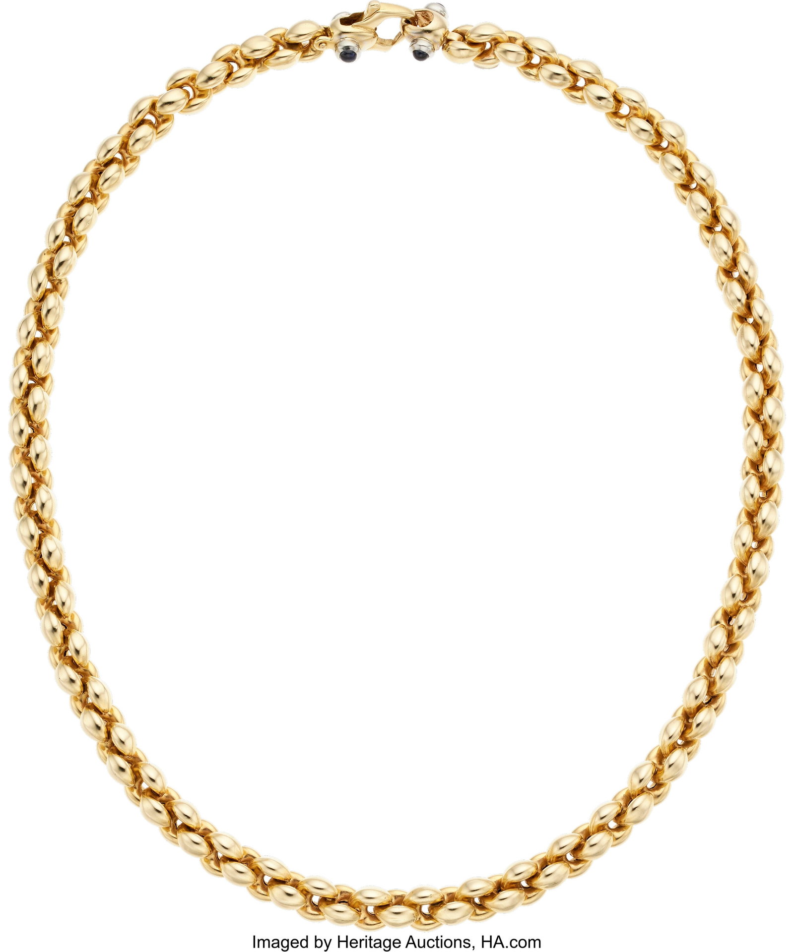 Sapphire, Gold Necklace Stones: Sapphire caboch (1 of 1)