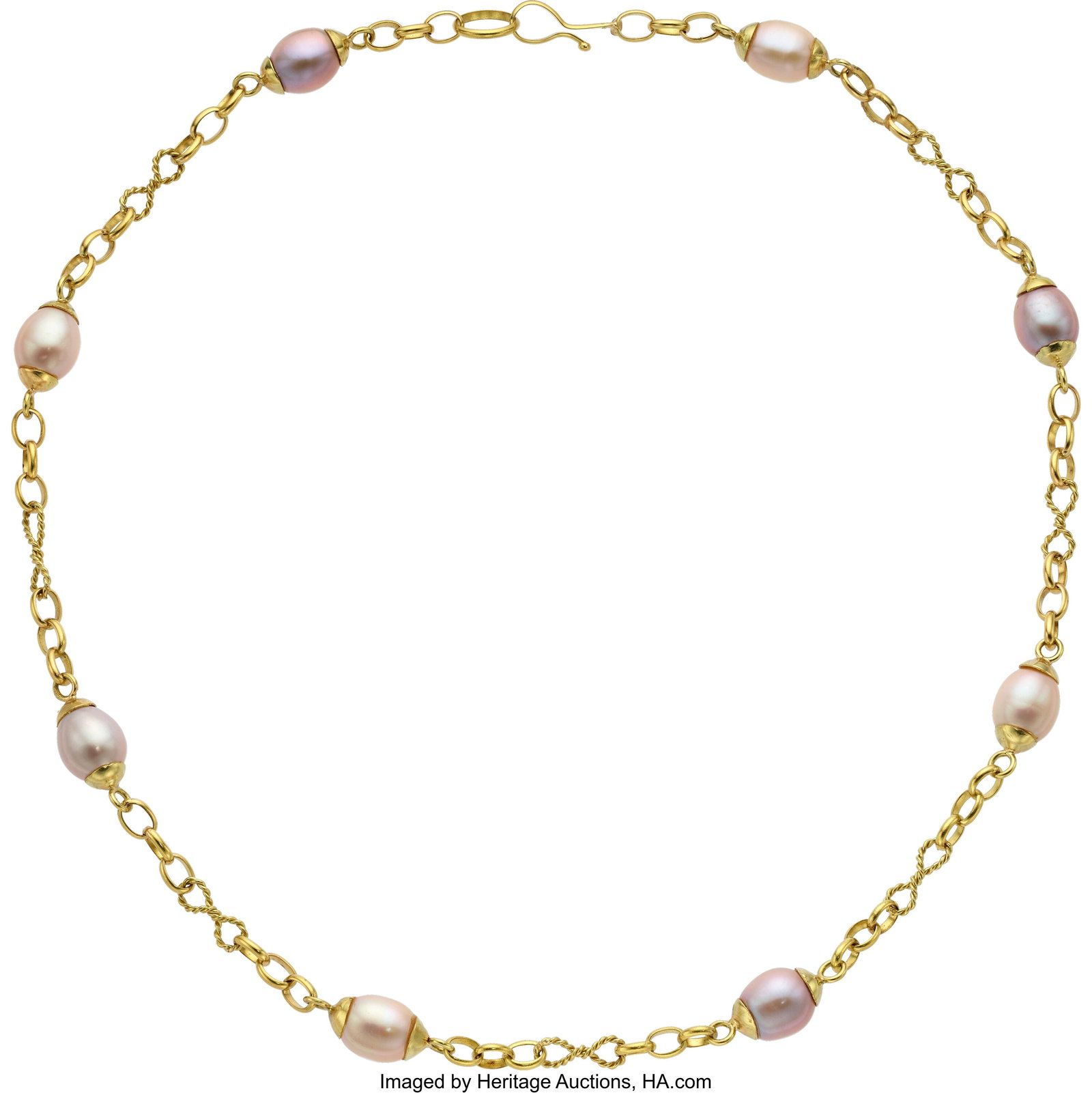 Freshwater Cultured Pearl, Gold Necklace Pearls (1 of 1)