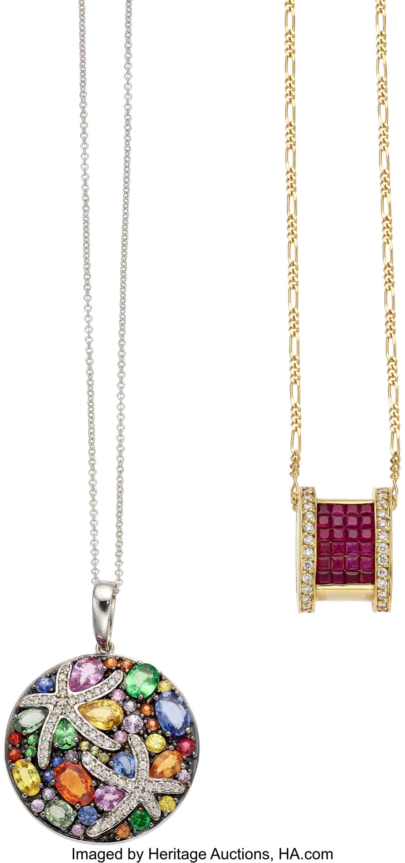 Multi-Stone, Diamond, Gold Pendant-Necklaces St (1 of 1)