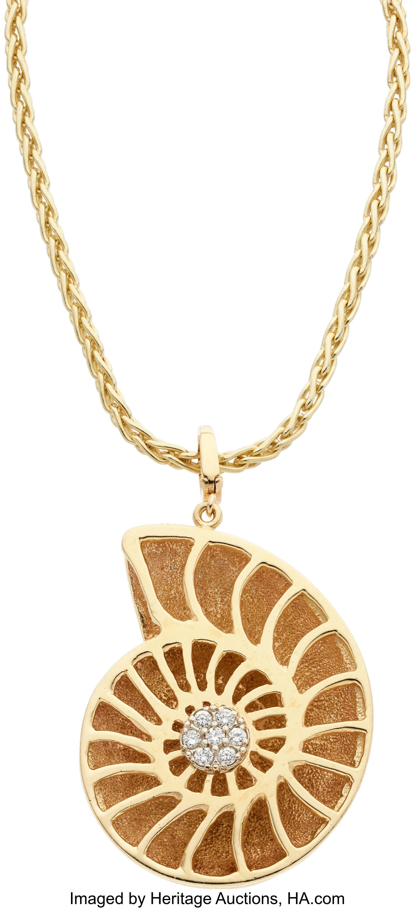 Diamond, Gold Pendant-Necklace Stones: Full-cut (1 of 2)