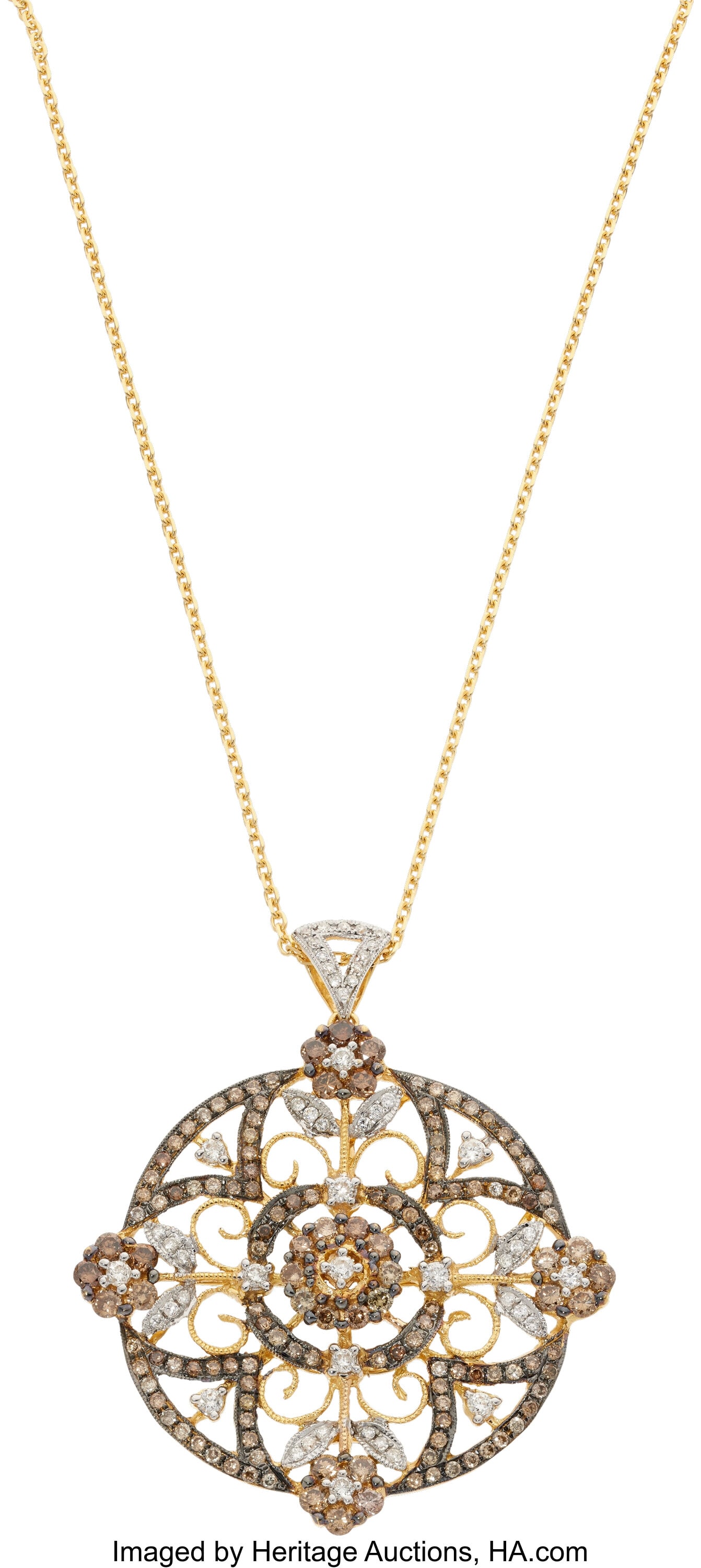 Colored Diamond, Diamond, Gold Pendant-Necklace  (1 of 1)