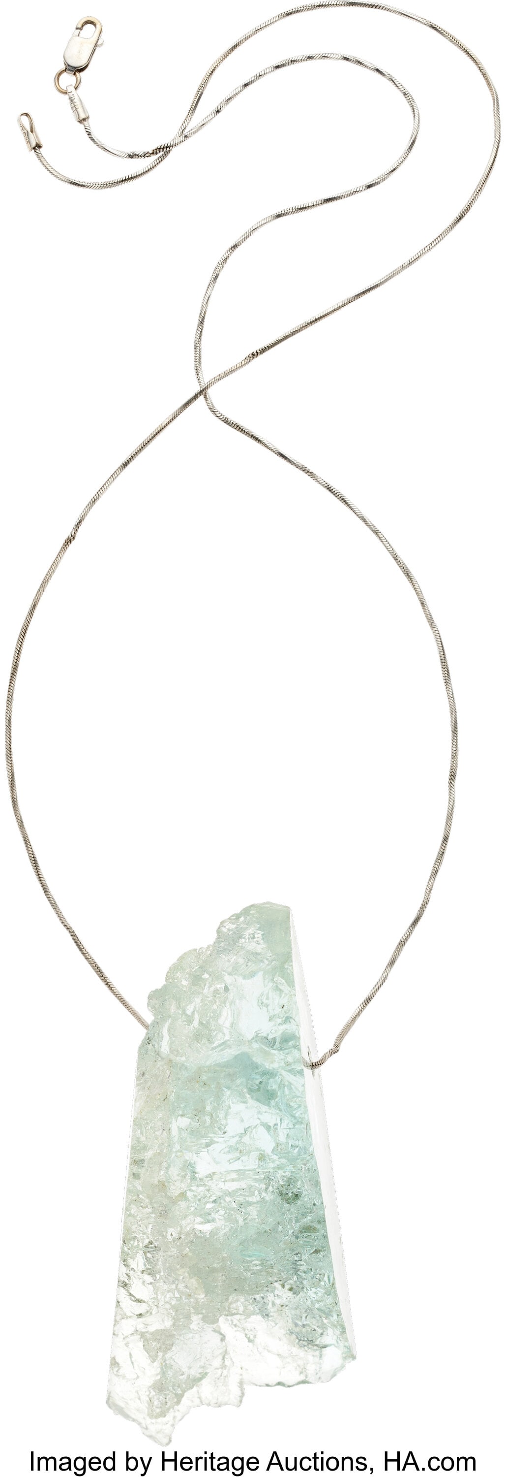 Aquamarine, White Gold Pendant-Necklace Stones: (1 of 2)