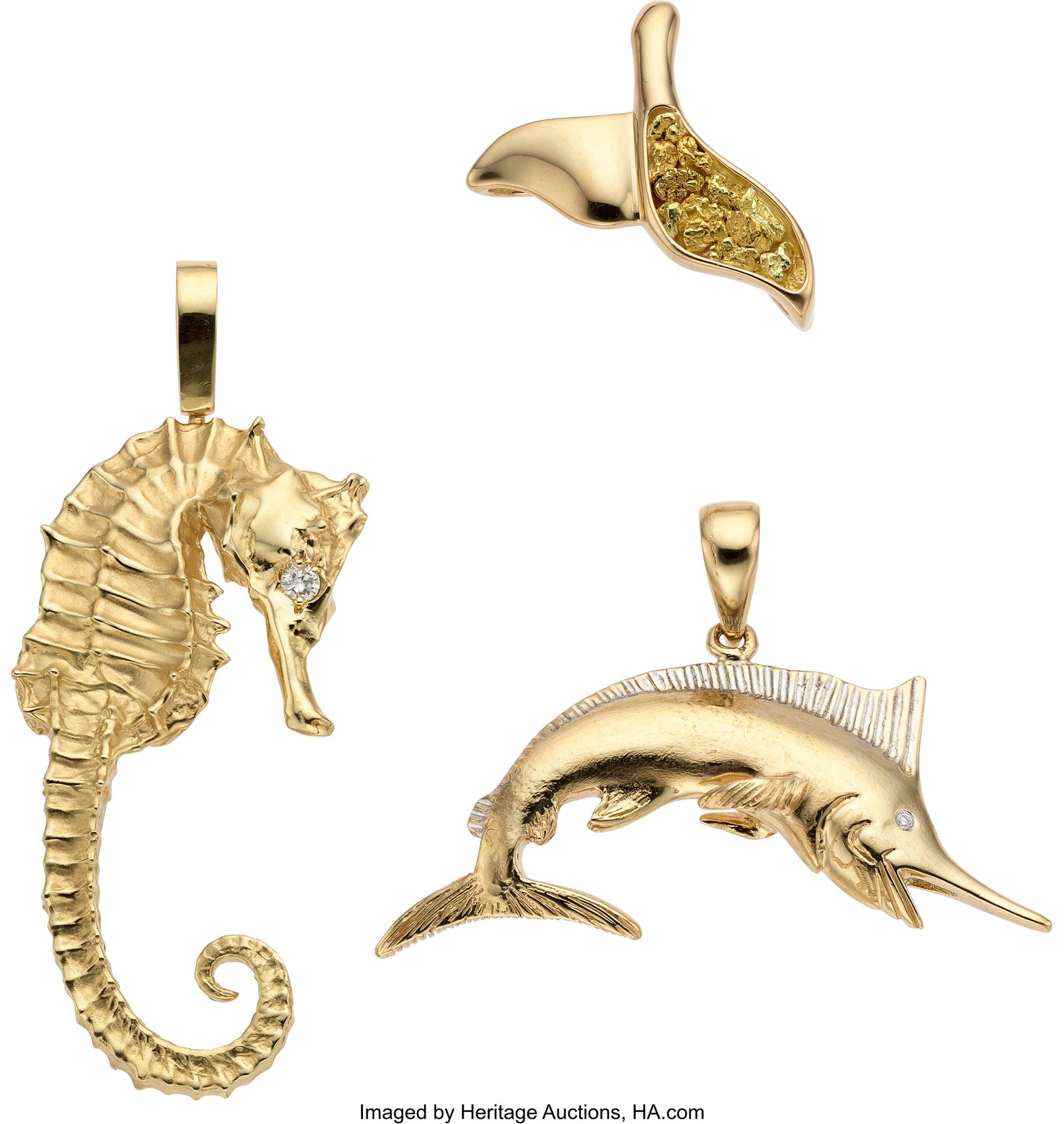 Diamond, Gold Pendants Stones: Full-cut diamond (1 of 1)