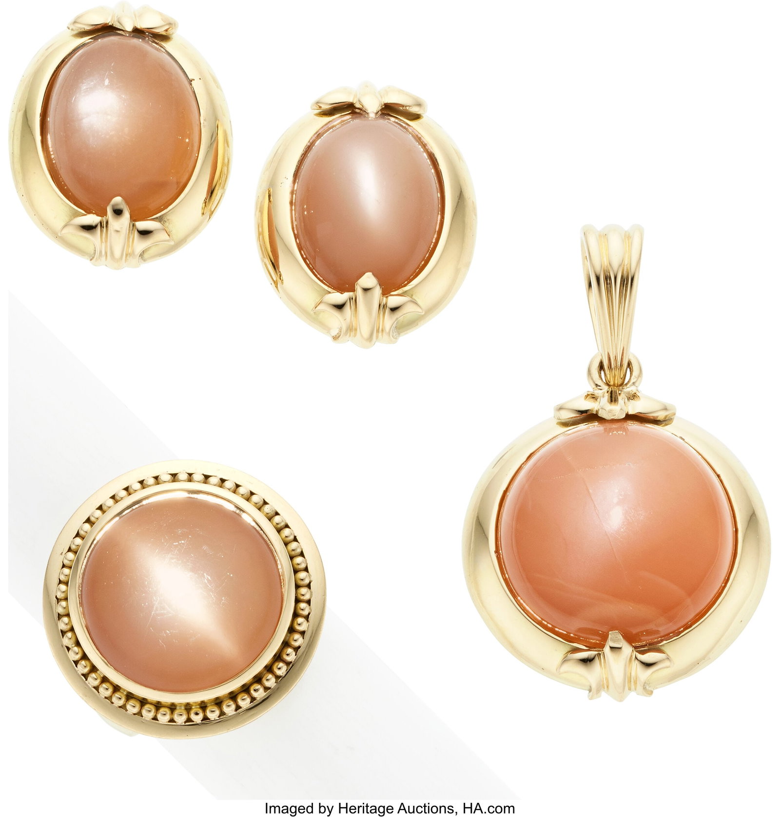 Moonstone, Gold Jewelry Suite Stones: Moonstone (1 of 1)
