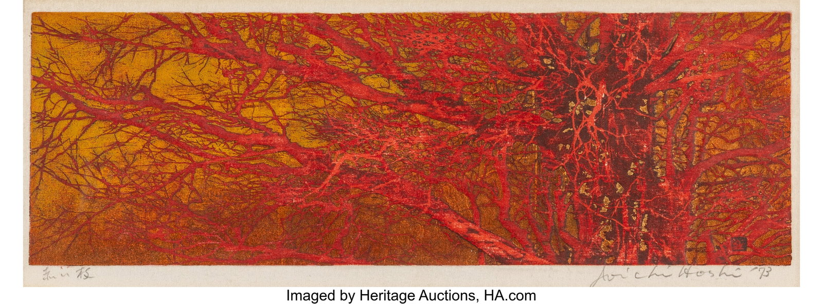Joichi Hoshi (Japanese , 1913-1979) Red Branches (1 of 2)