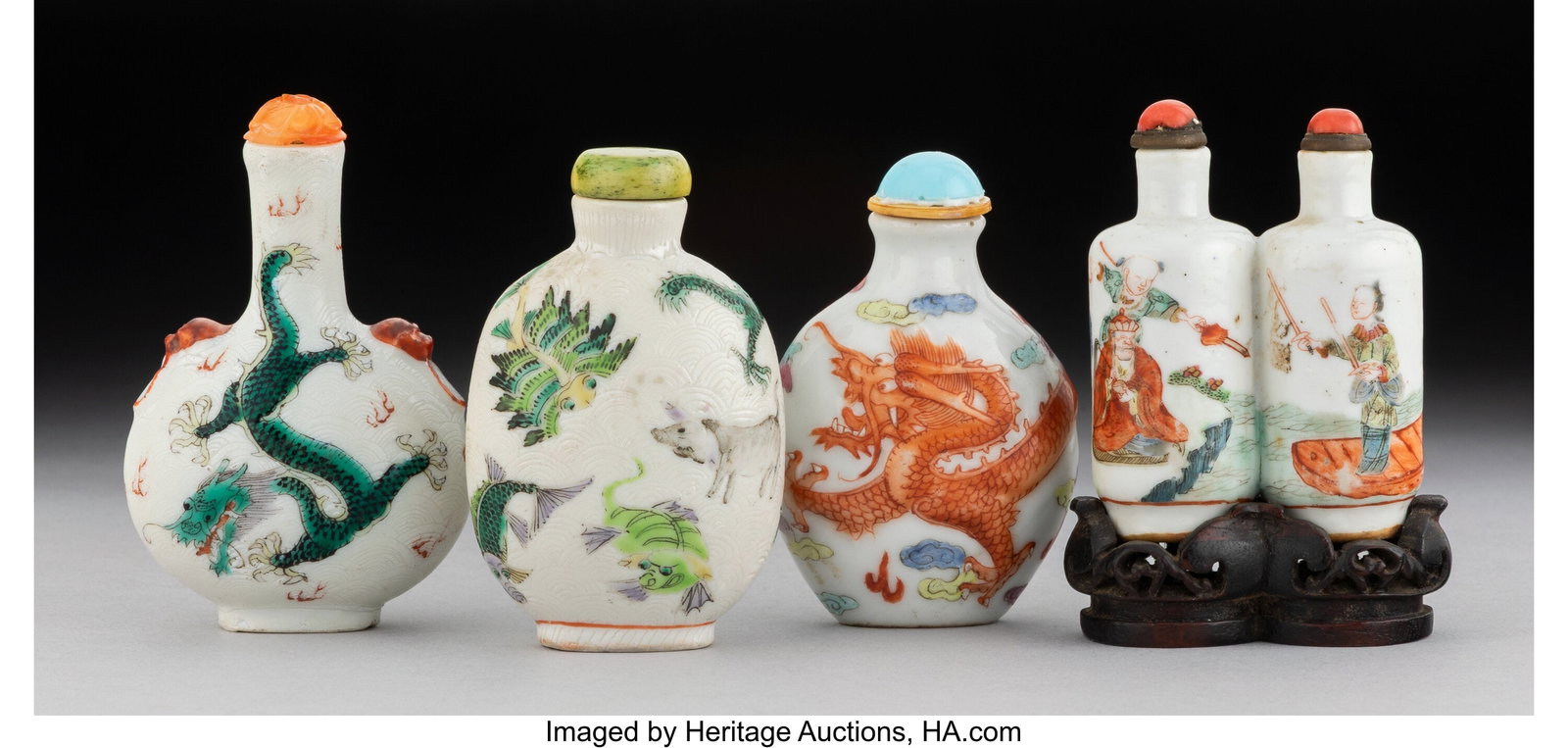 A Group of Four Chinese Enameled Snuff Bottles 3 (1 of 3)