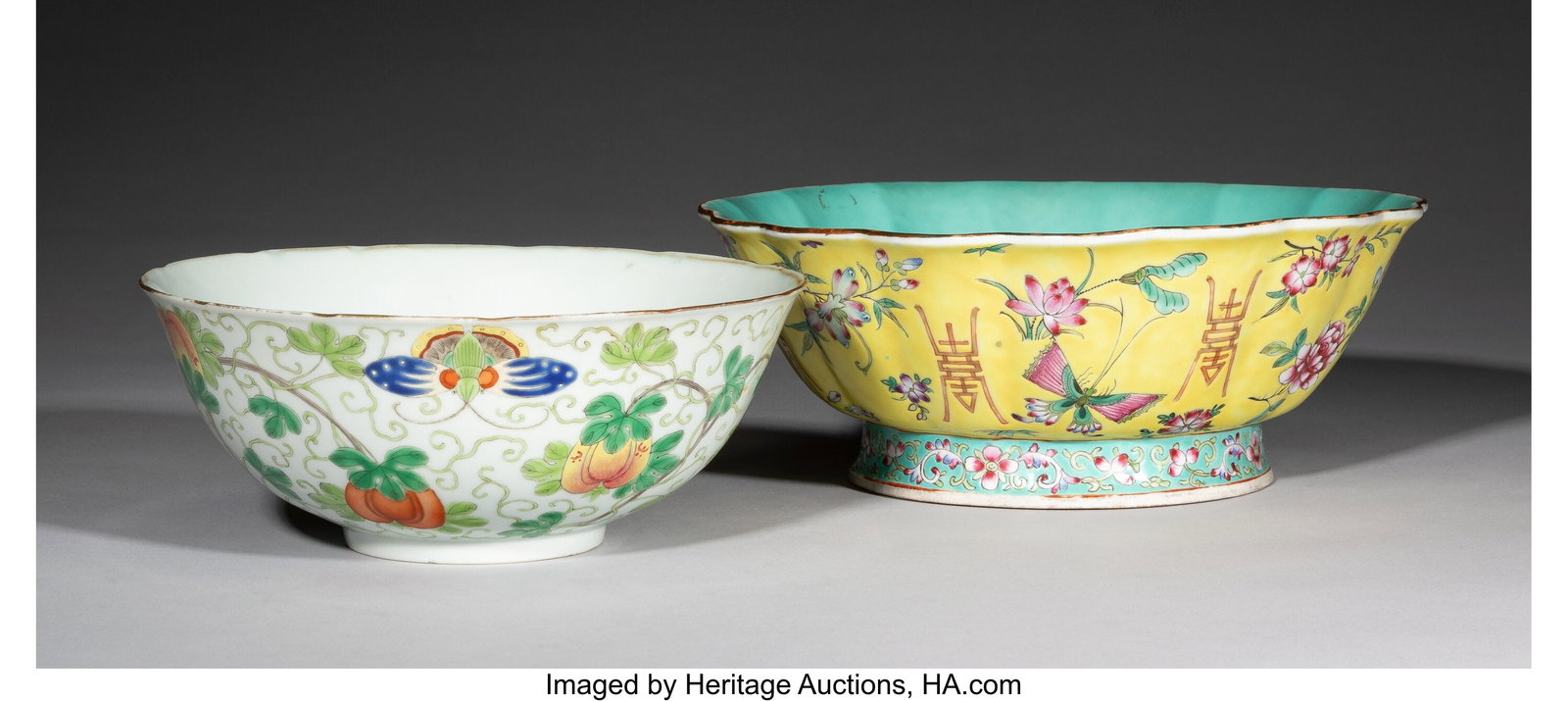 Two Chinese Famille Rose Bowls, 20th century Mar (1 of 4)