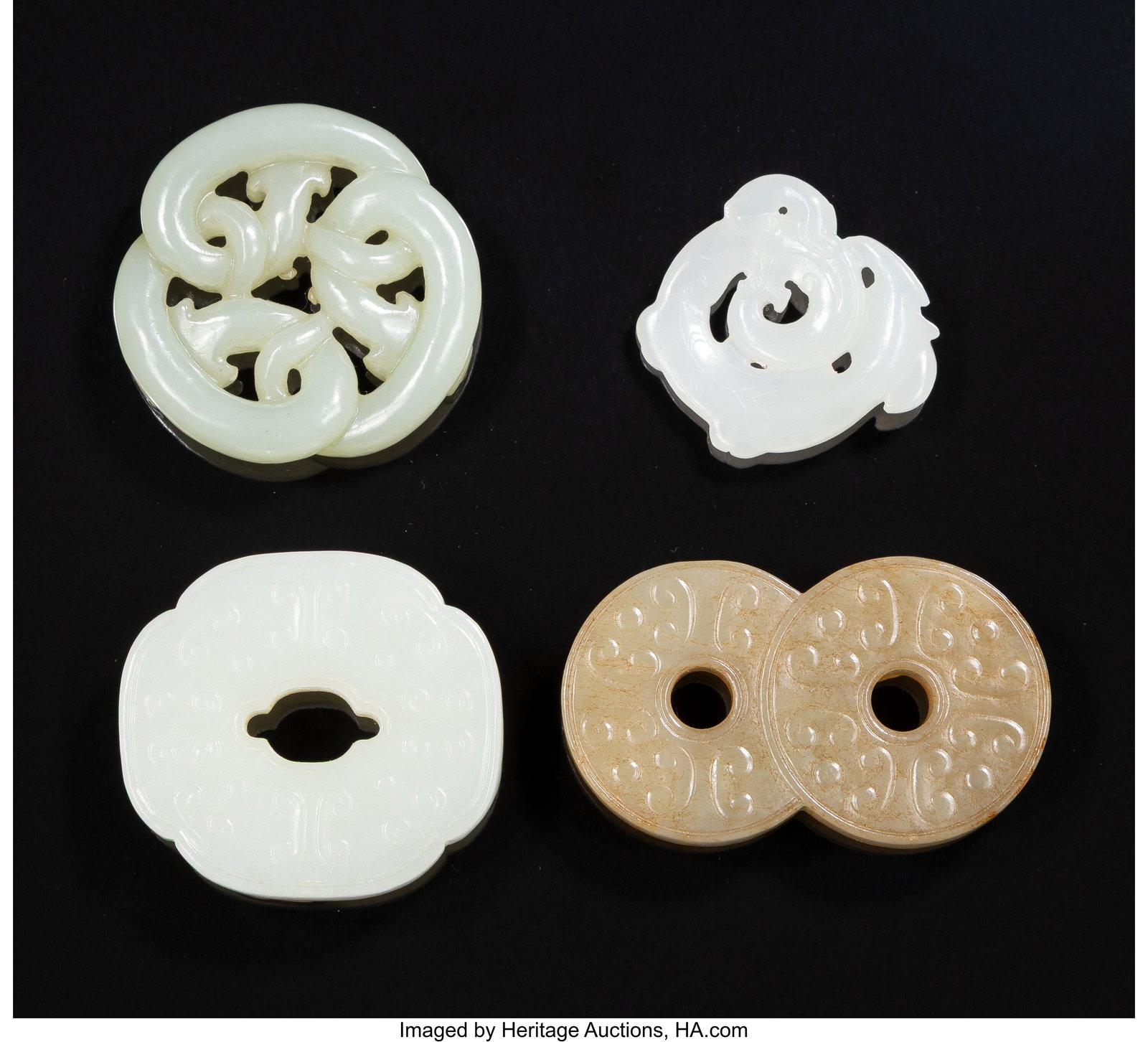 A Group of Four Chinese Carved Jade Pendants 2-1 (1 of 1)
