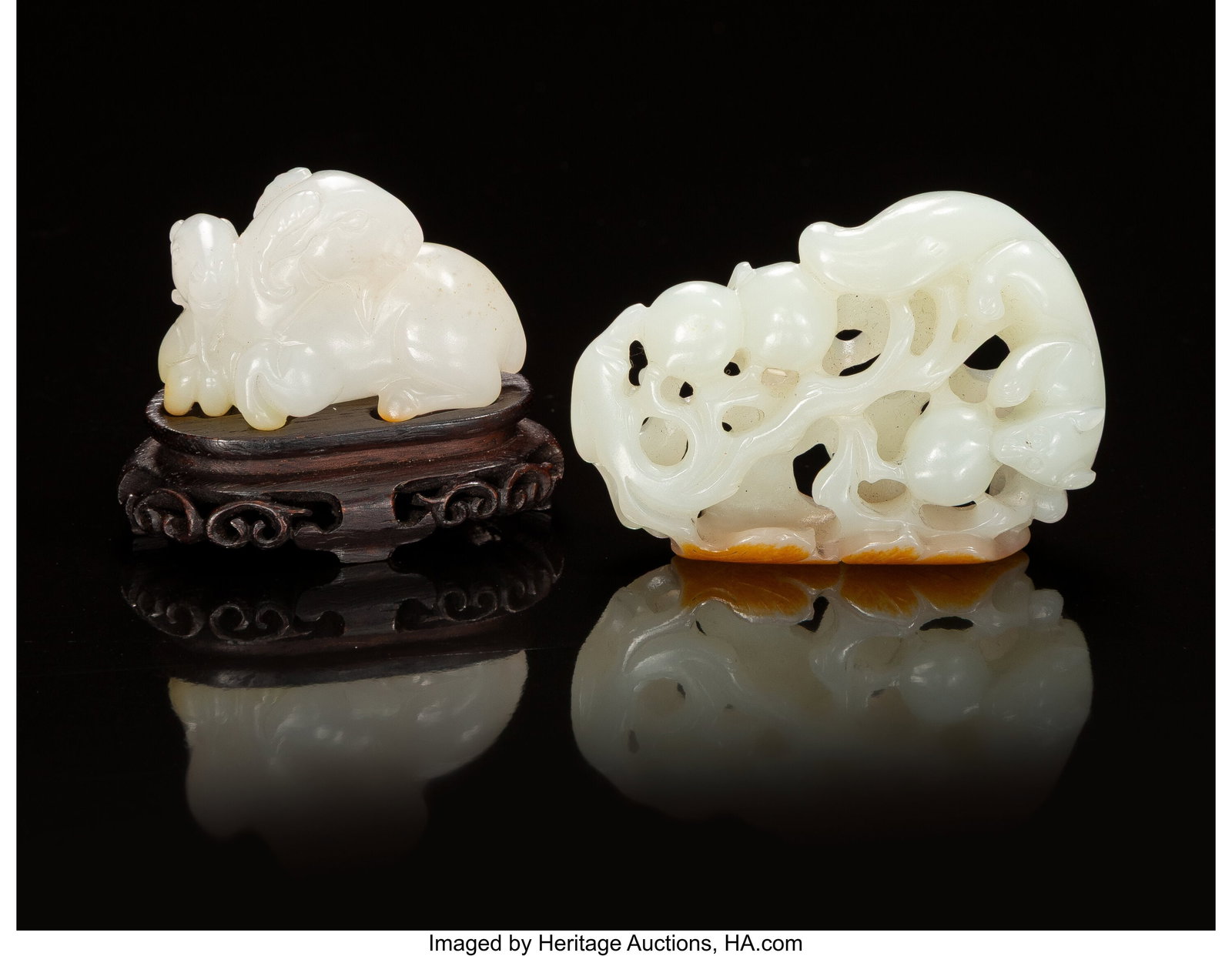 A Group of Two Chinese Jade Carved Figures 1-1/2 (1 of 5)