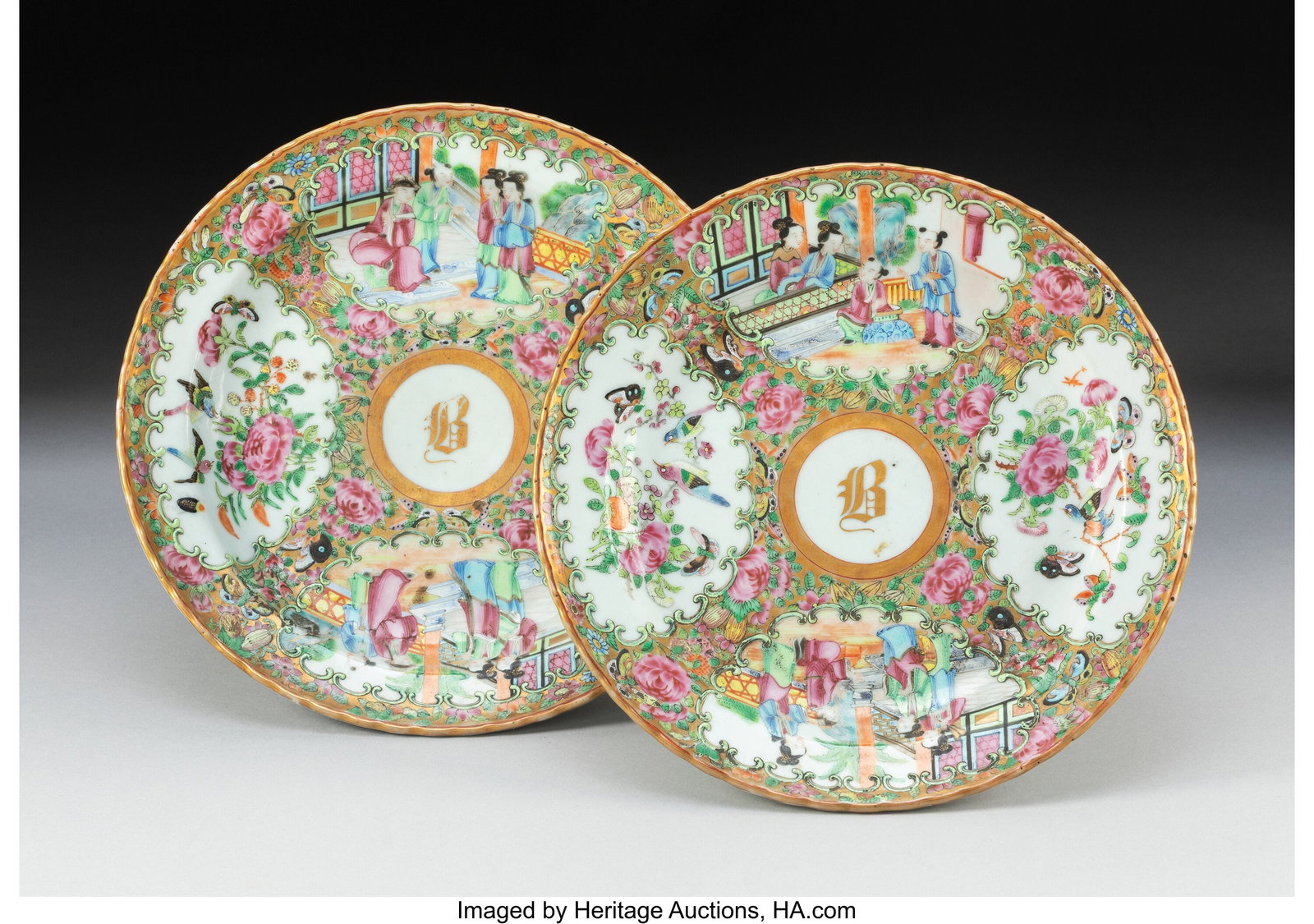 Two Chinese Export Famille Rose Footed Trays 4-1 (1 of 4)