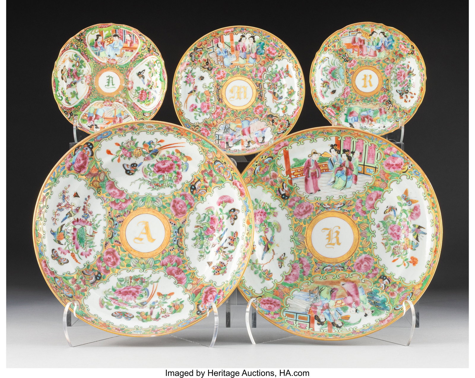 A Group of Five Chinese Export Rose Medallion Di (1 of 2)