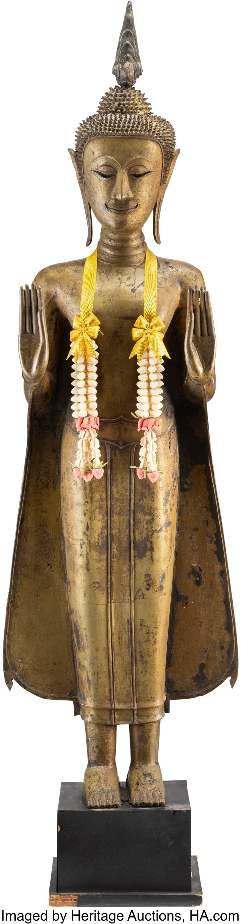 A Thai Bronze Figure of a Standing Buddha 49 x 1 (1 of 3)