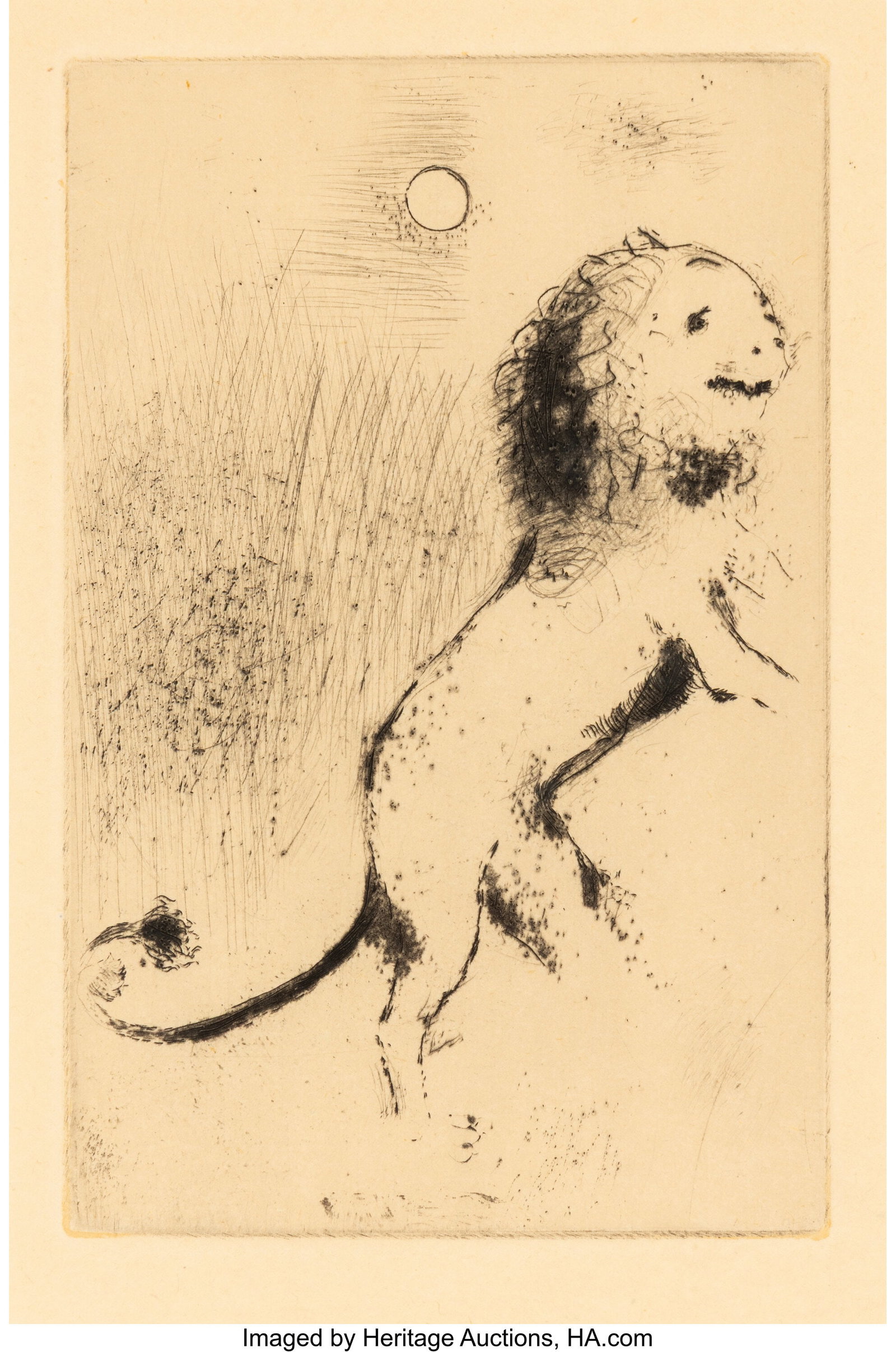 Marc Chagall (French/Russian, 1887-1985) L'Orgue: Marc Chagall (French/Russian, 1887-1985) L'Orgueil II from Les sept péchés capitaux, 1925, published 1926 Etching, aquatint, and drypoint on w
