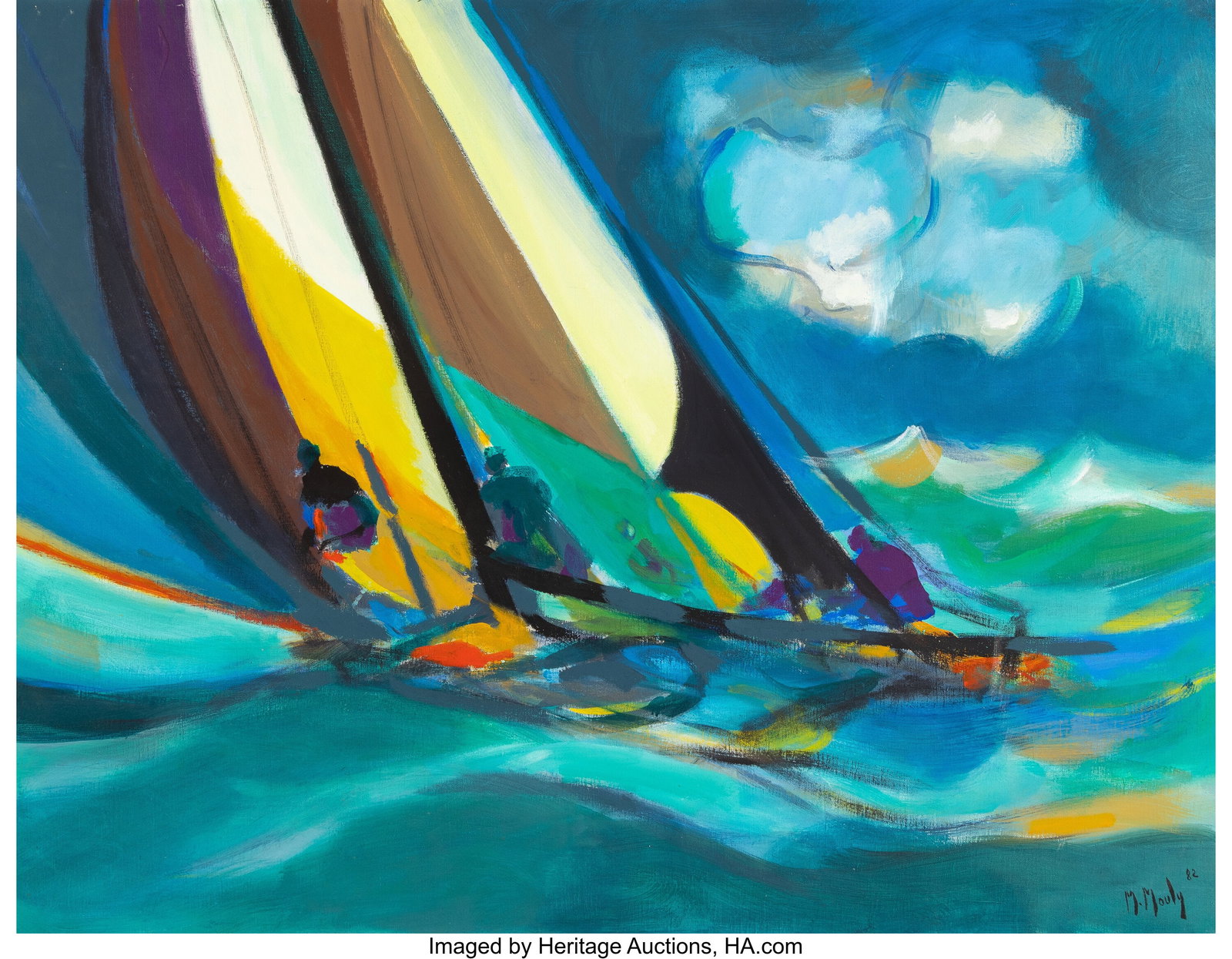 Marcel Mouly (French, 1918-2008) La voile jaune, (1 of 3)