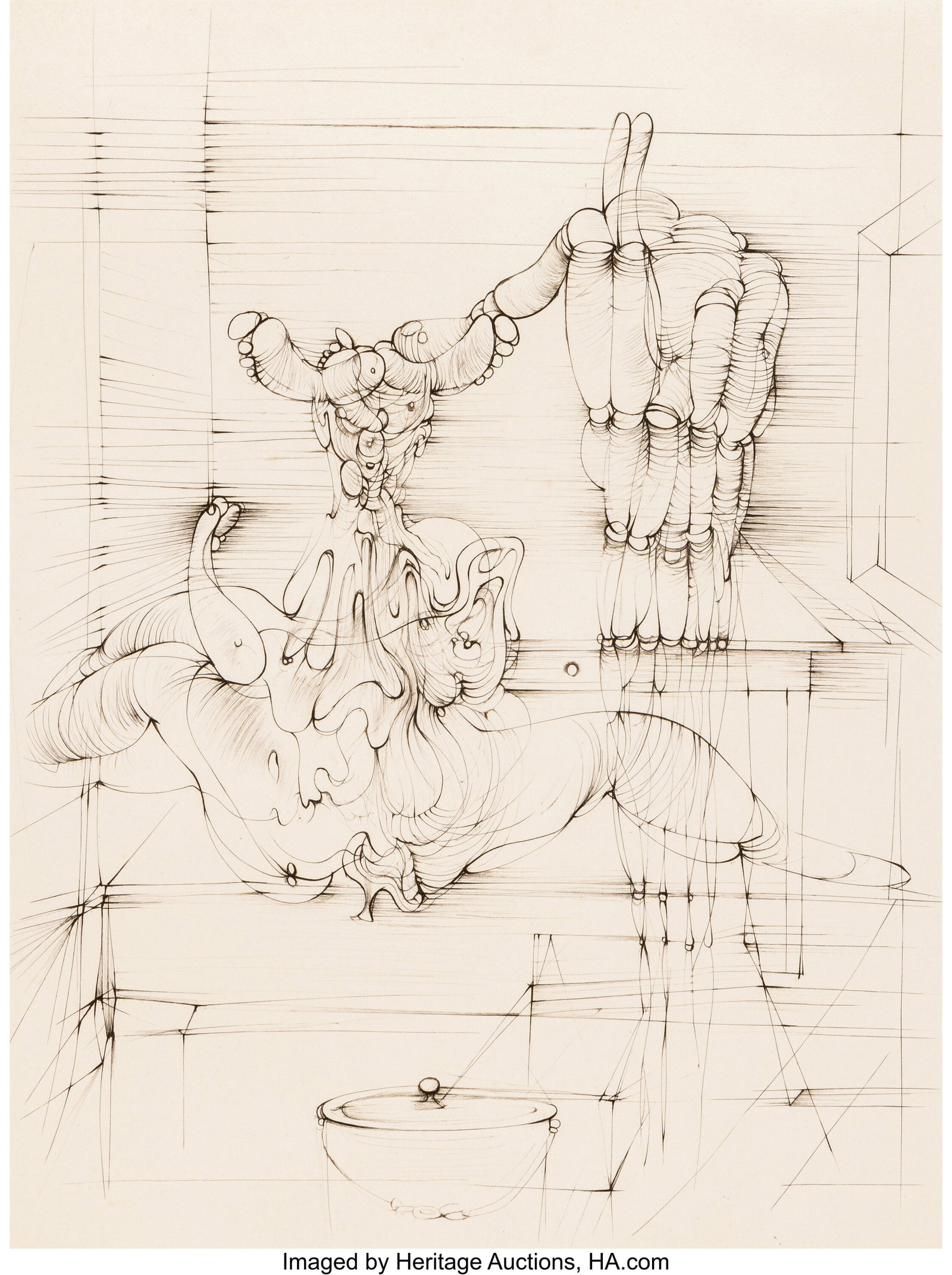 Hans Bellmer (German, 1902-1975) Untitled, 1902 : Hans Bellmer (German, 1902-1975) Untitled, 1902 Etching on Arches paper 12-1/2 x 9-3/8 inches (31.8 x 23.8 cm) (plate) Ed. XXIII&