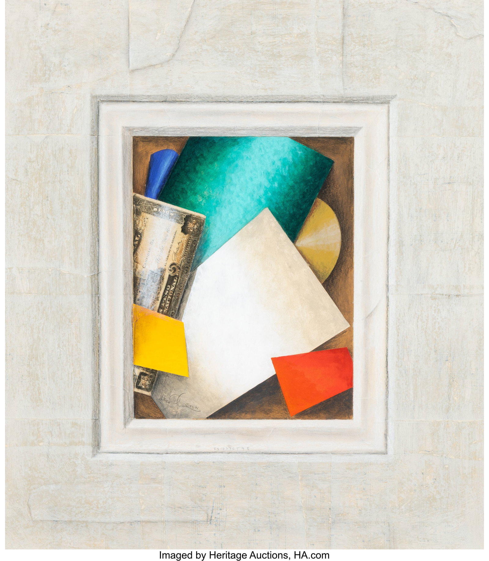 Cecil Touchon (American, b. 1956) Fusion Series : Cecil Touchon (American, b. 1956) Fusion Series #1073 and #1075 (two works), 1995 Acrylic and collage on paper 20-1/2 x 18-1/4 inches (52&pe