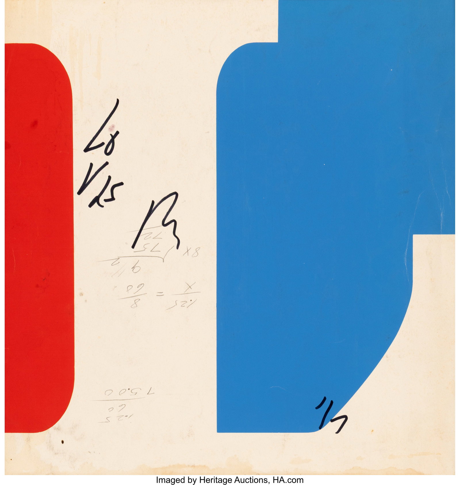 Robert Indiana (American, 1928-2018) Preliminary: Robert Indiana (American, 1928-2018) Preliminary Drawing for Zero, 2017 Pencil and screenprint in colors on wove paper 12-1/4 x 11-1/2 inches (31.1 x 29&perio
