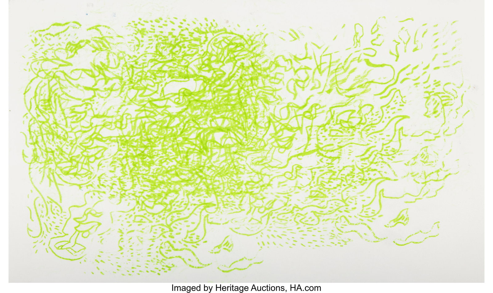 Justine Waitkus (American, b. 1973) Seaweed-Sand: Justine Waitkus (American, b. 1973) Seaweed-Sand-Underwater-Jungle, 2002 Gocco print in colored ink on wove paper 6-3/4 x 11-1/8 inches (17.1 x 28&peri