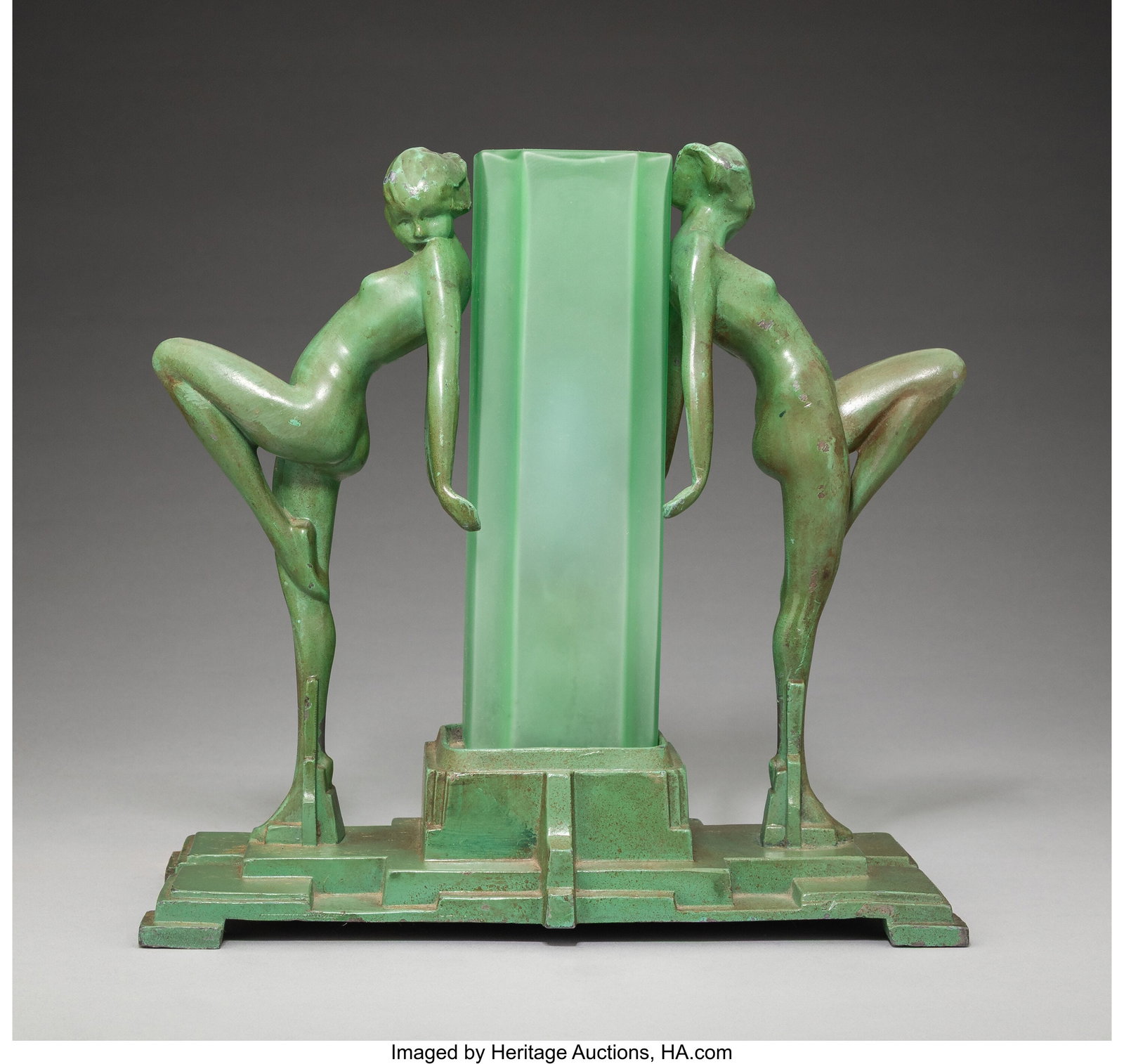 Frankart, Inc. Figural Lamp, Model L222, circa 1: Frankart, Inc. Figural Lamp, Model L222, circa 1930 Enameled metal, glass 10 x 10-3/4 x 5 inches (25.4 x 27.3 x 12.7 cm) (overall