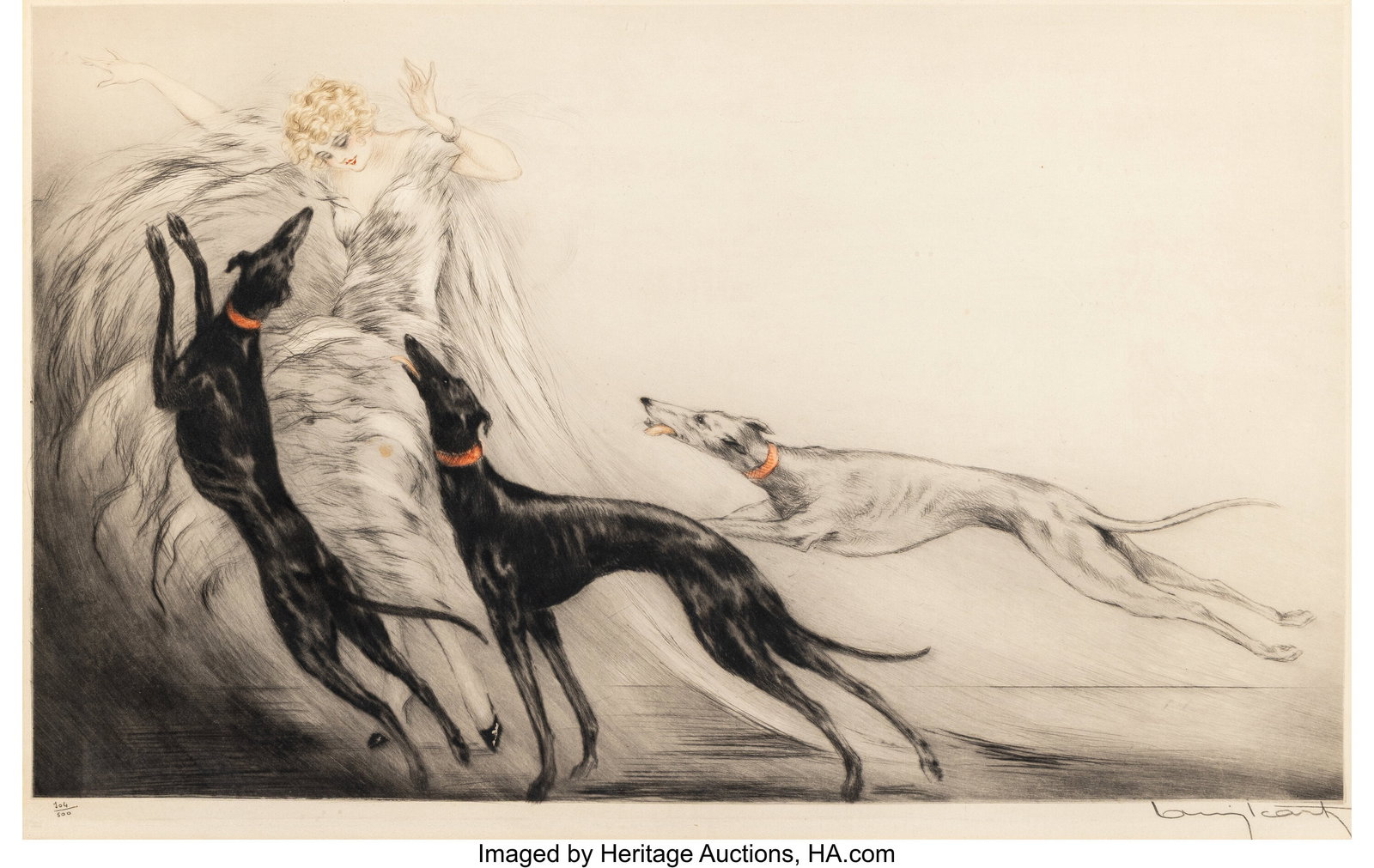 Louis Icart Coursing II, 1929 Etching and aquat (1 of 2)