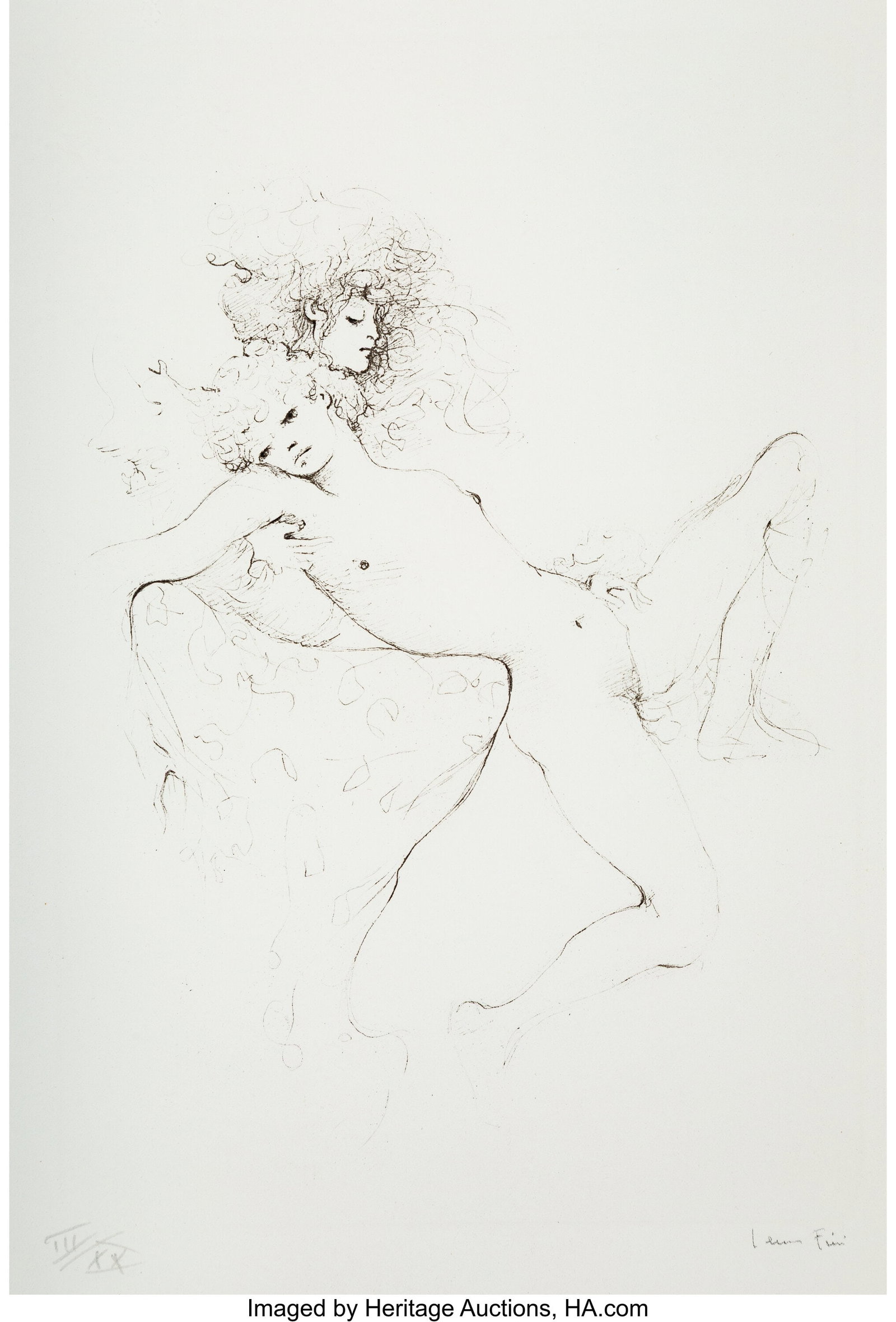 Leonor Fini (French, 1908-1996) Untitled, from M: Leonor Fini (French, 1908-1996) Untitled, from Monsieur Vénus, circa 1971 Etching on Arches paper 12-1/2 x 8-1/2 inches (31.8 x 21.6 cm&rp