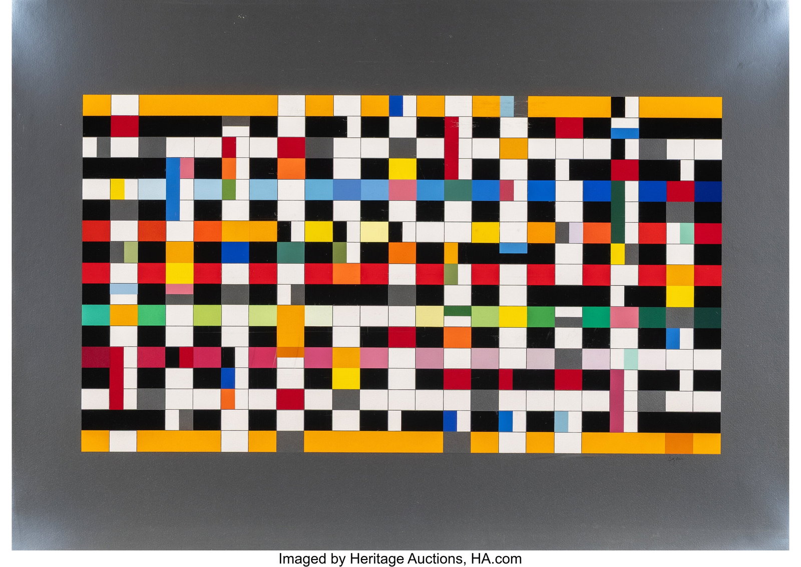 Yaacov Agam (b. 1928) Homage top Mondrian, circa: Yaacov Agam (b. 1928) Homage top Mondrian, circa 1980 Screenprint in colors on wove paper 23-1/2 x 33-1/2 inches (59.7 x 85.1 cm) (sheet&rpa