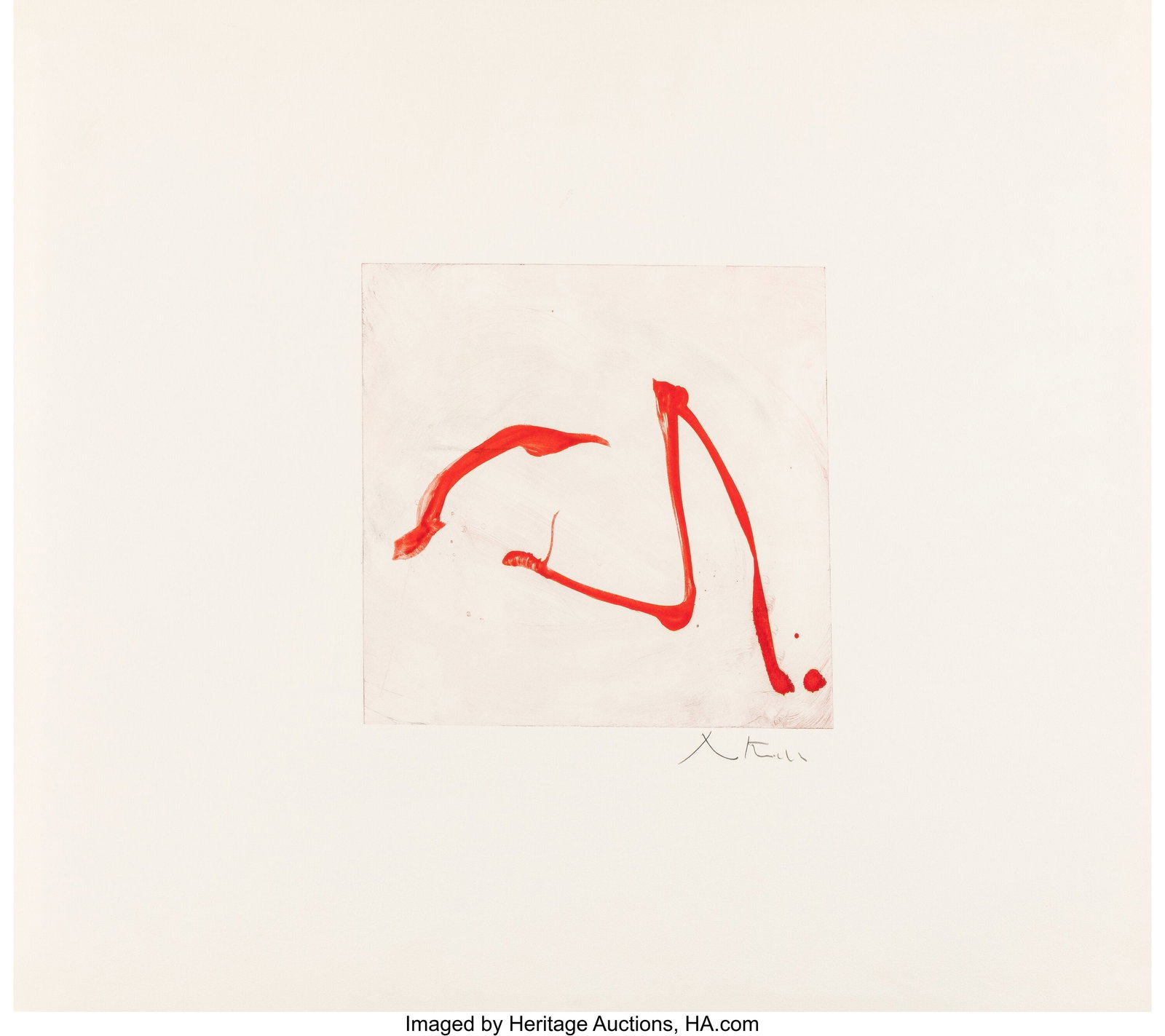 Robert Motherwell (1915-1991) Untitled, 1976 Mon: Robert Motherwell (1915-1991) Untitled, 1976 Monotype, red etching ink on plexiglass transferred to wove paper 9-3/4 x 11-3/4 inches (24.8 x 29.8 cm&rp