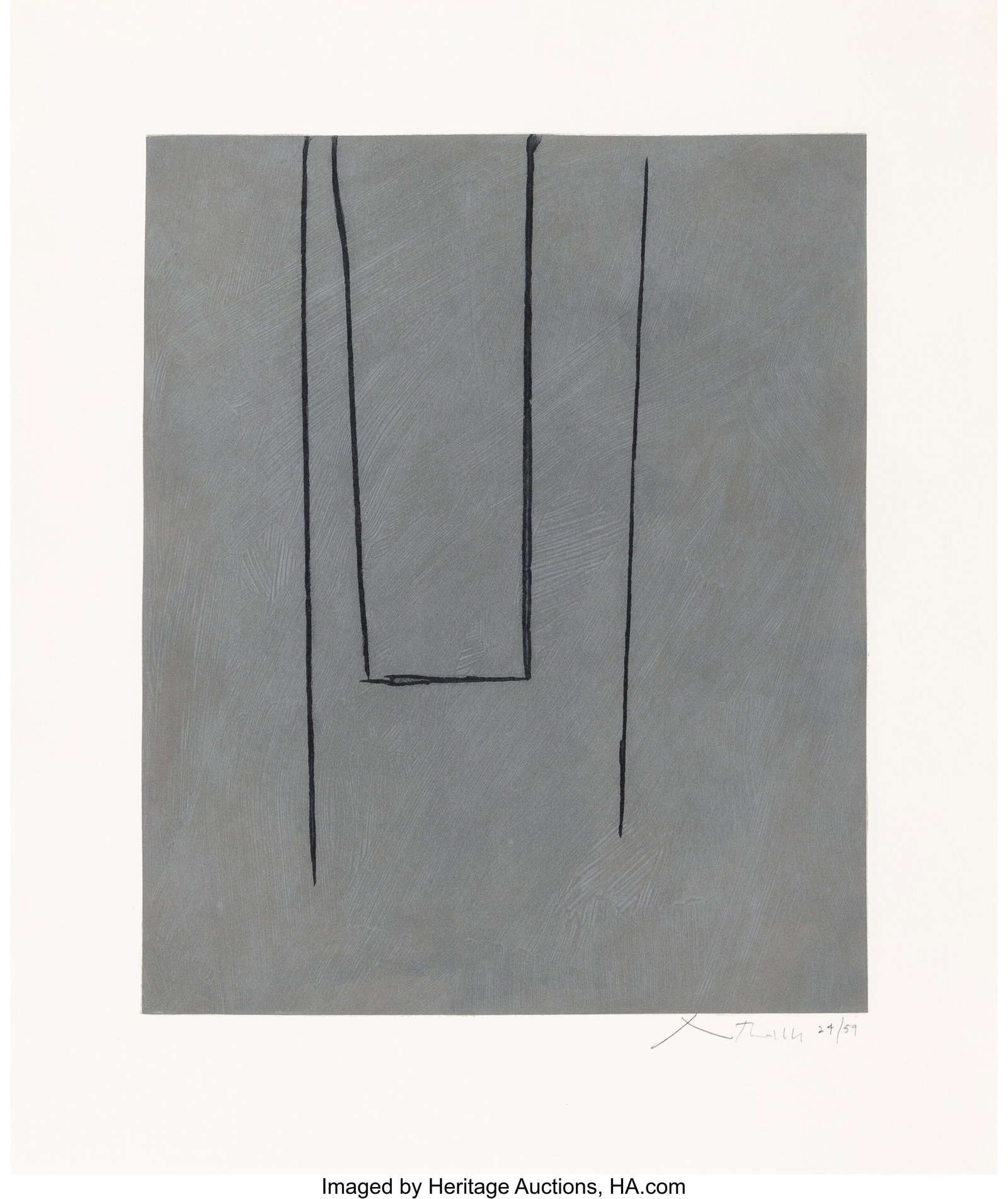 Robert Motherwell (1915-1991) Slate Gray Pintura: Robert Motherwell (1915-1991) Slate Gray Pintura, 1975 Aquatint, etching, and collograph in colors on J.B. Green paper 32-1/4 x 27-1/4 inches (81