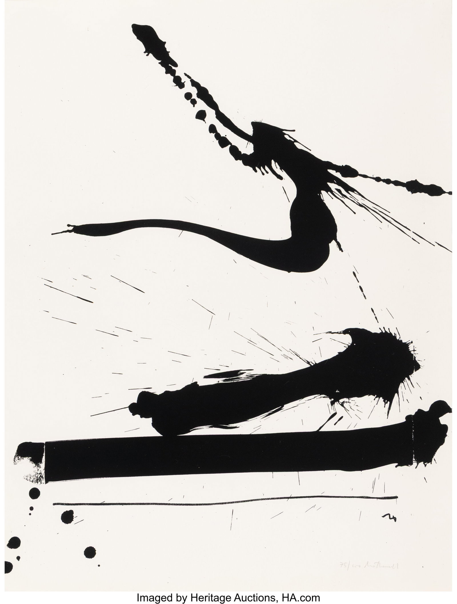 Robert Motherwell (1915-1991) Automatism A, 1966: Robert Motherwell (1915-1991) Automatism A, 1966 Lithograph on B.F.K. Rives paper 25-1/2 x 21 inches (64.8 x 53.3 cm) (sheet)
