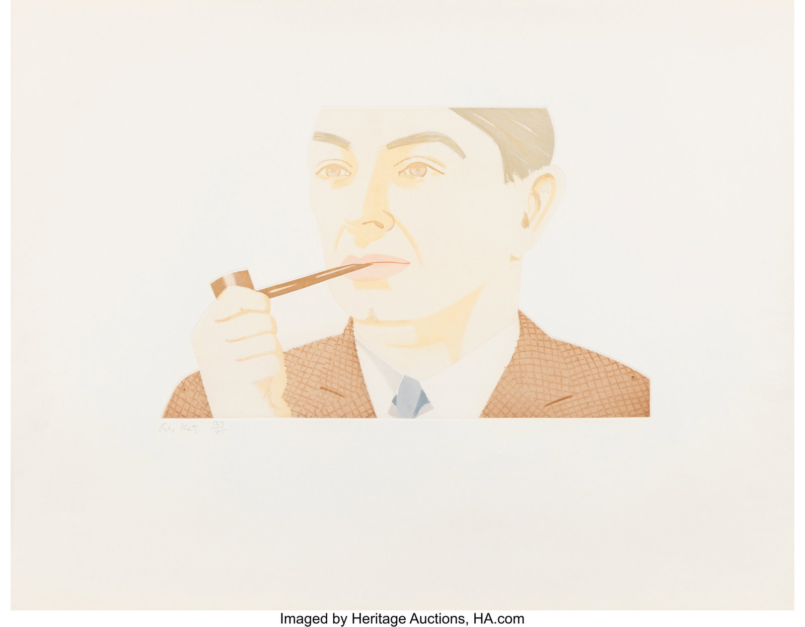Alex Katz (b. 1927) Man with Pipe, 1984 Aquatint: Alex Katz (b. 1927) Man with Pipe, 1984 Aquatint in colors on B.F.K. Rives paper 19-3/4 x 26-1/8 inches (50.2 x 66.4 cm) &lp