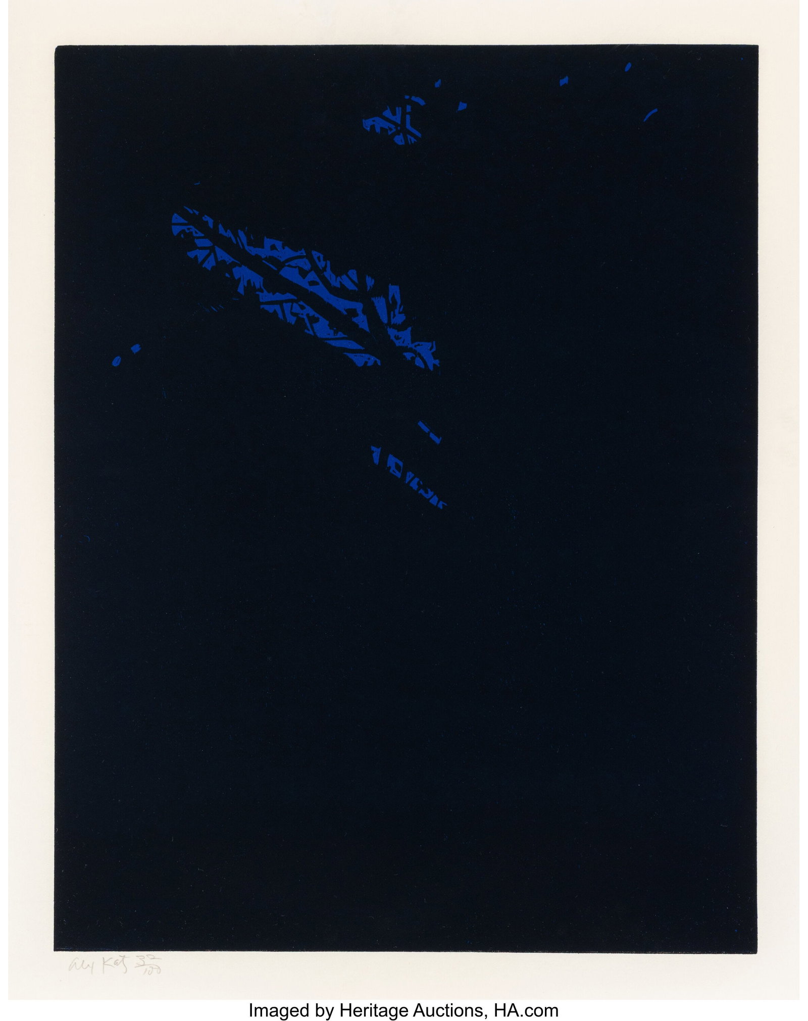 Alex Katz (b. 1927) Night, from Northern Landsca: Alex Katz (b. 1927) Night, from Northern Landscapes, 1994 Woodcut in colors on Japon paper 20 x 16 inches (50.8 x 40.6 cm) (sheet) Ed&per
