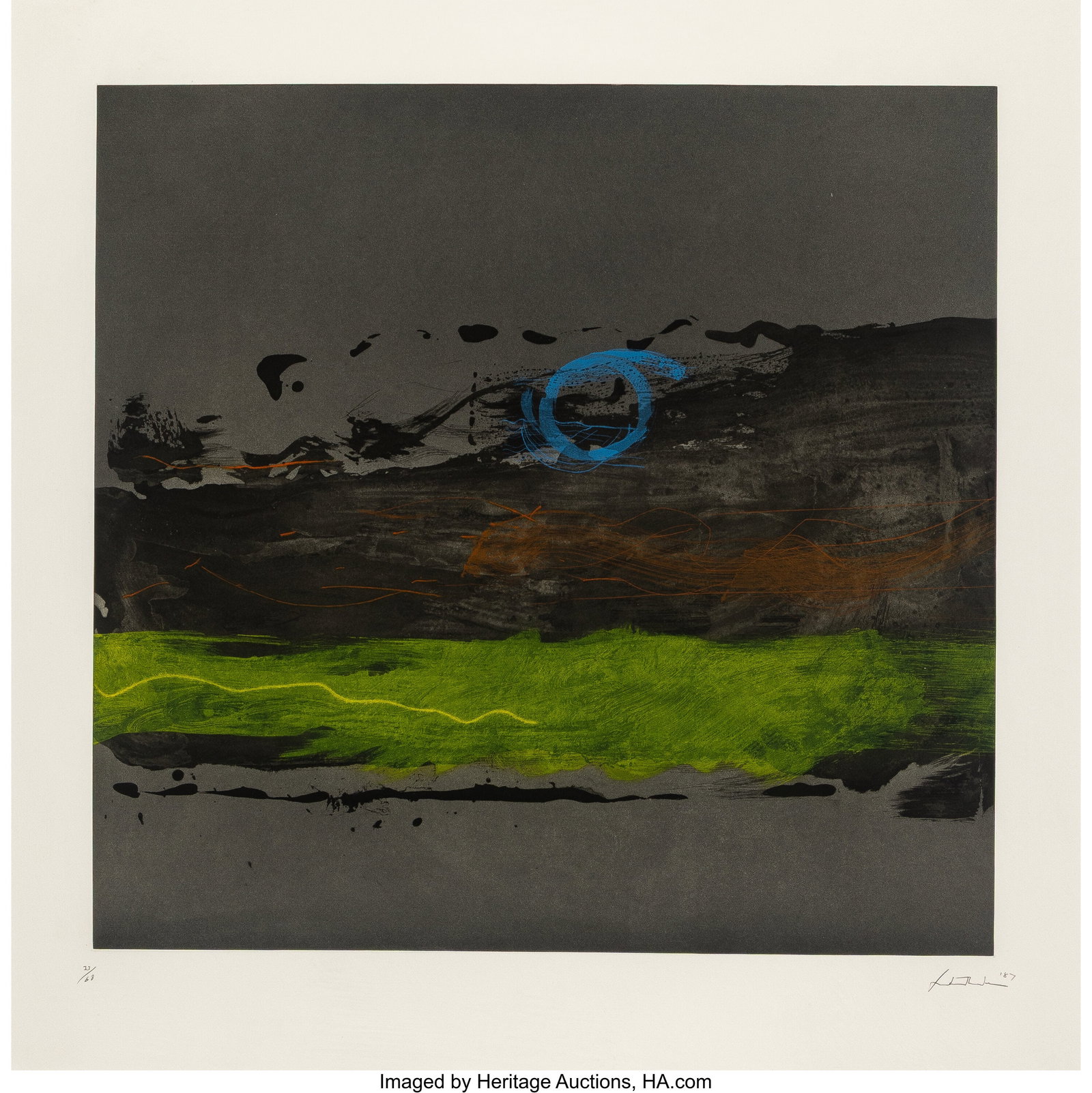 Helen Frankenthaler (1928-2011) Broome Street at: Helen Frankenthaler (1928-2011) Broome Street at Night, 1987 Etching, aquatint, and drypoint in colors on Magnani paper 39-1/8 x 39-1/8 inches (99.4 x 9