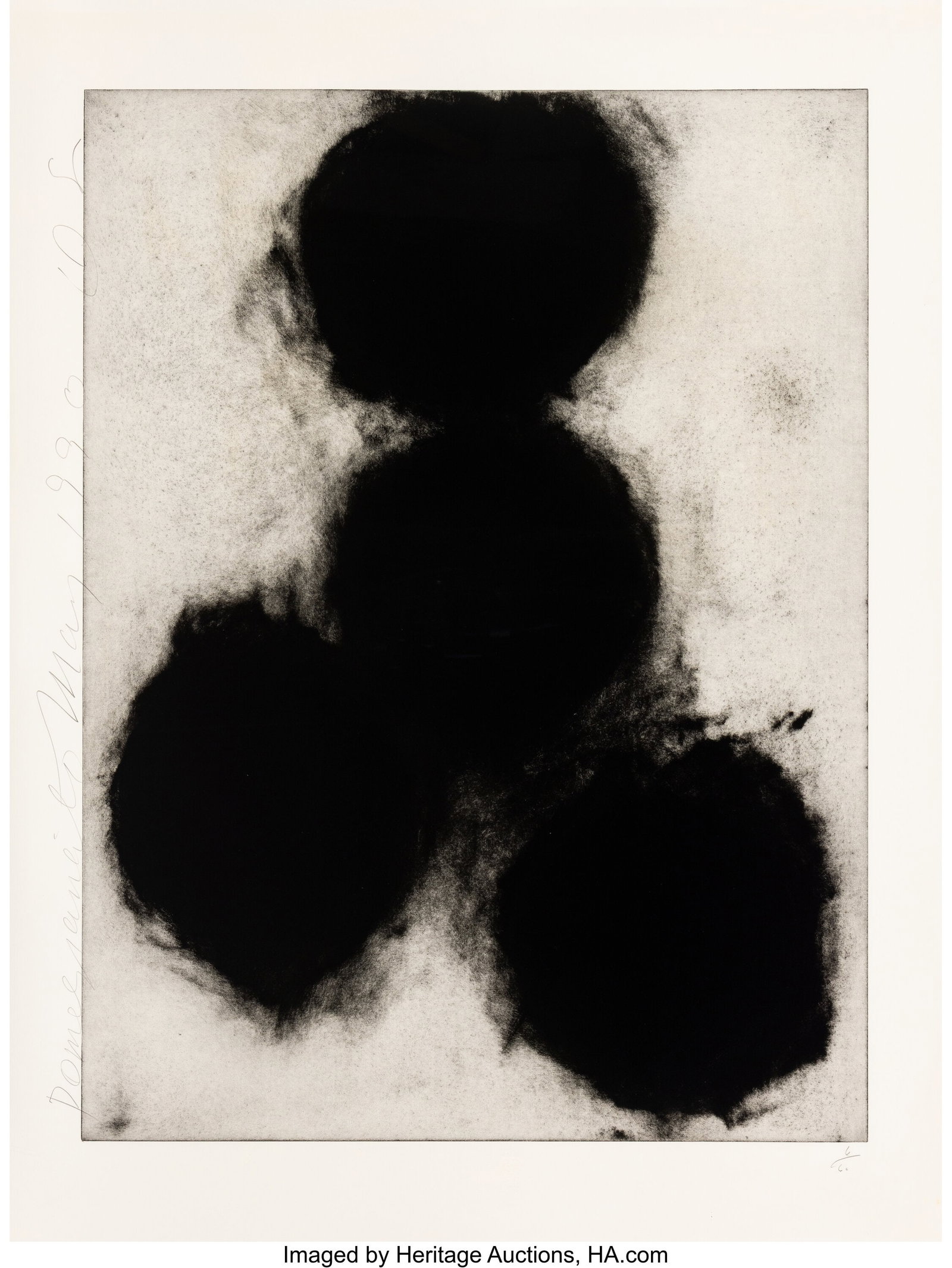 Donald K. Sultan (b. 1951) Pomegranate III, from: Donald K. Sultan (b. 1951) Pomegranate III, from Pomegranates, 1990 Etching and aquatint on Somerset paper 47-1/4 x 35-5/8 inches (120.0 x 90&pe