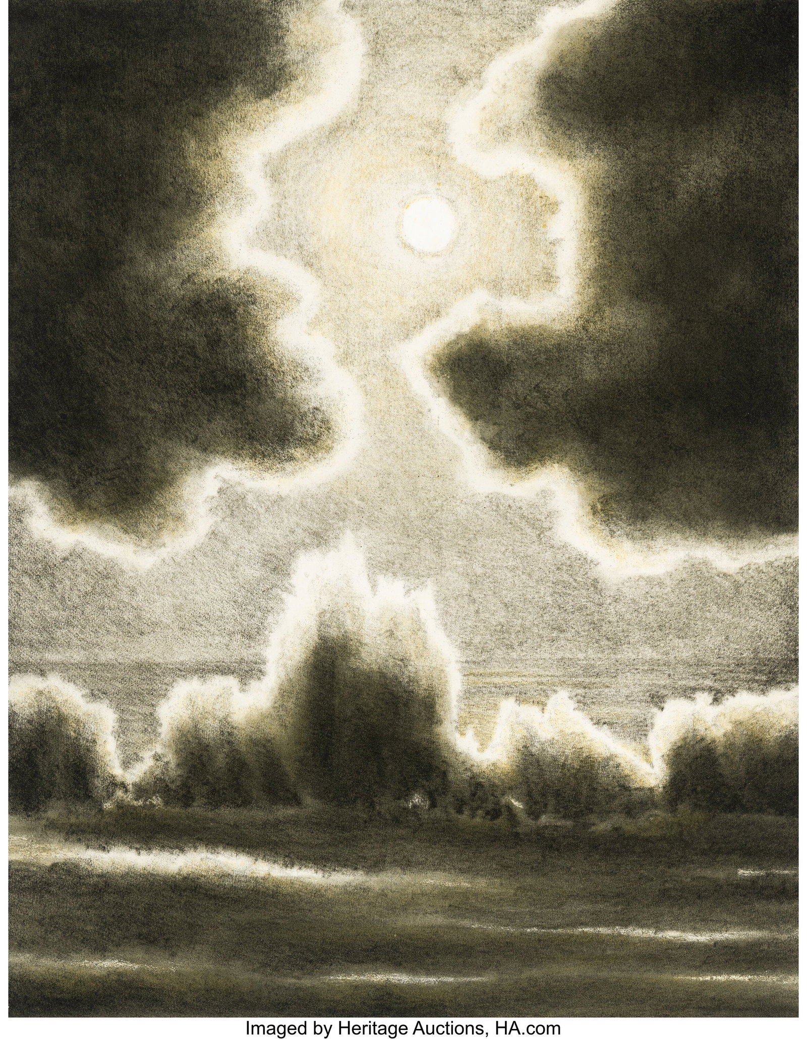 April Gornik (b. 1953) Moon & Sea, 1991 Softgrou: April Gornik (b. 1953) Moon & Sea, 1991 Softground and spit bite etching on wove paper 29-3/4 x 23-3/8 inches (75.6 x 59.2 cm) (sheet&rp