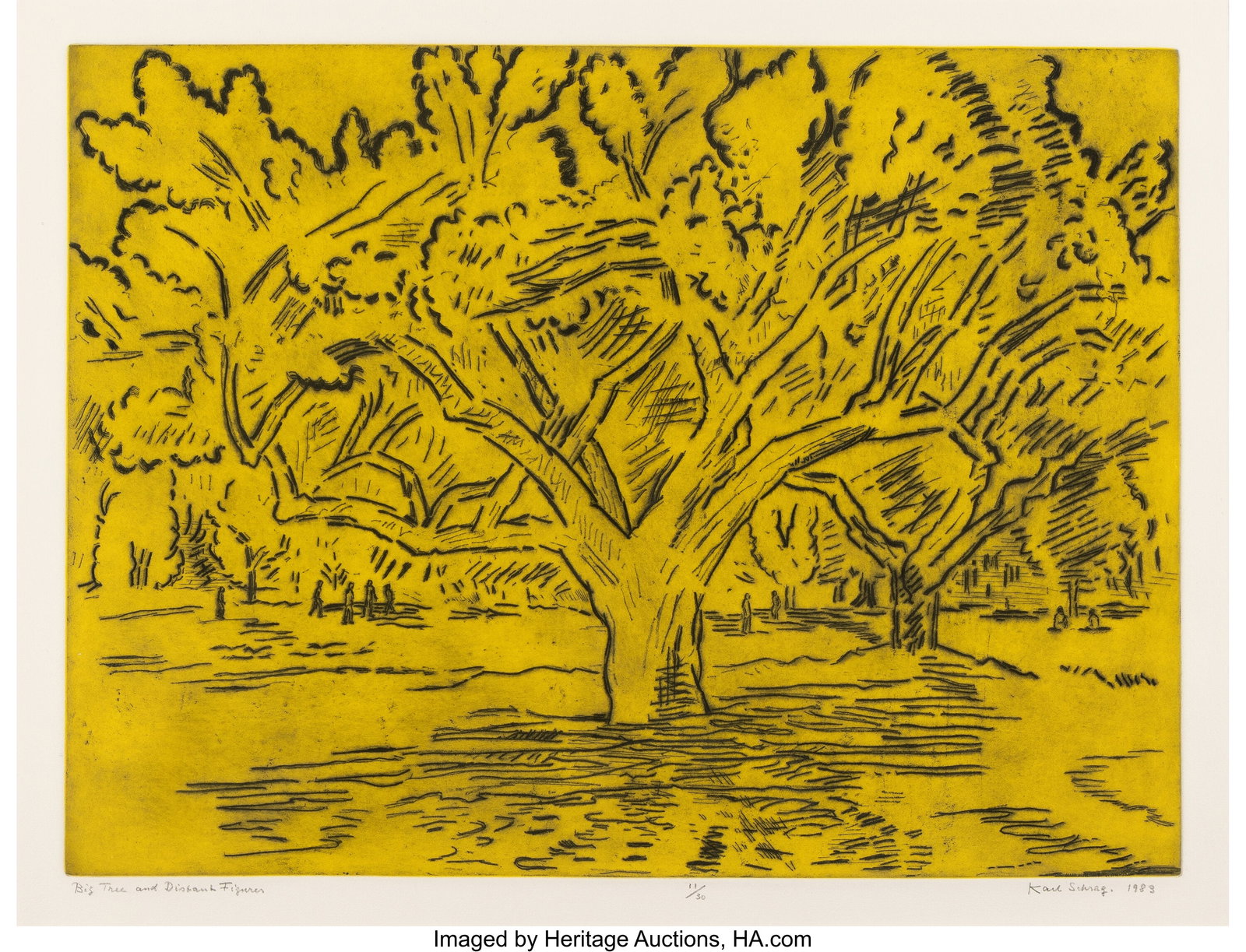 Karl Schrag (1912-1995) Big Tree and Distant Fig (1 of 3)