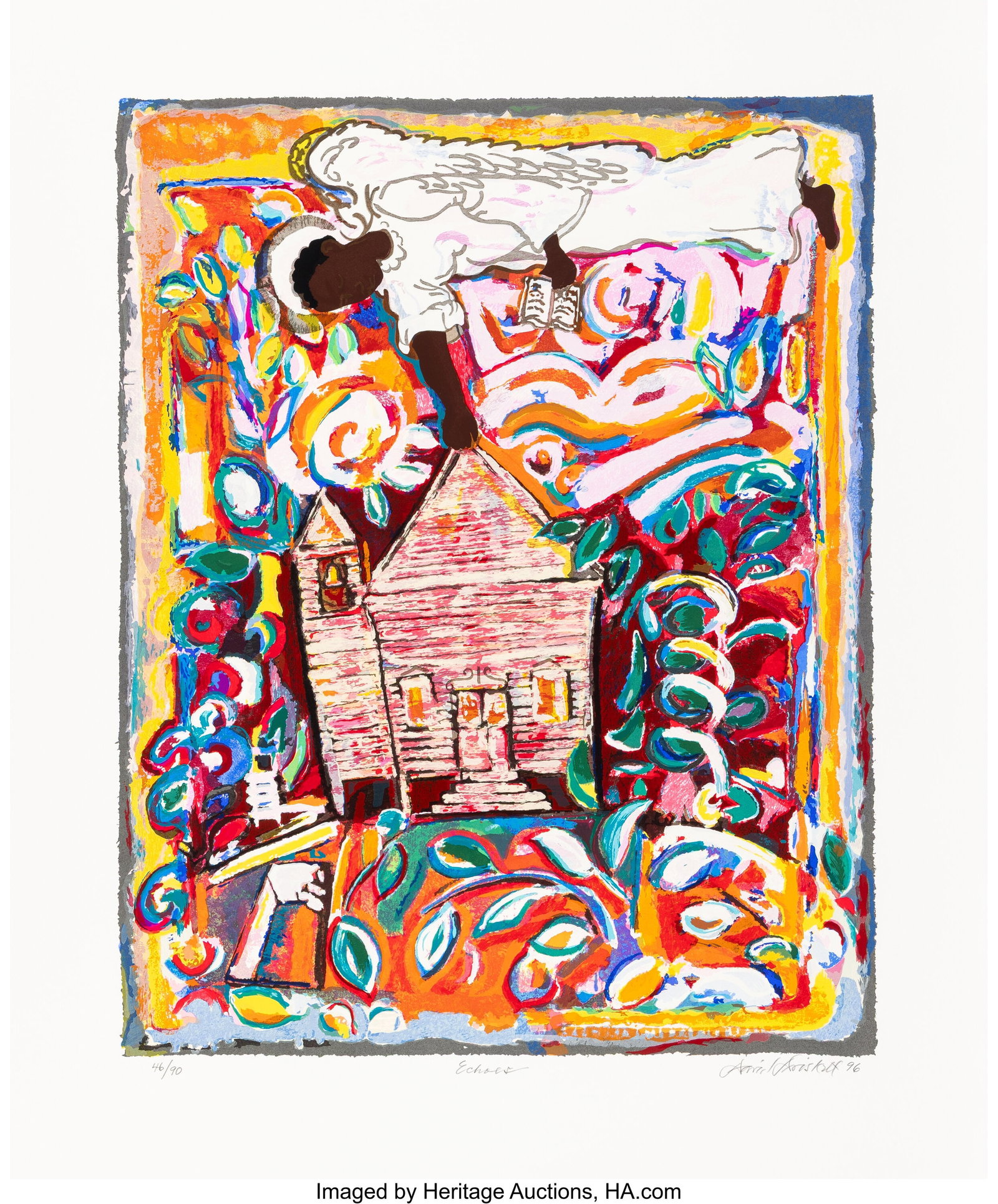 David Clyde Driskell (1931-2020) Echoes, 1996 Sc: David Clyde Driskell (1931-2020) Echoes, 1996 Screenprint in colors on wove paper 30 x 25 inches (76.2 x 63.5 cm) (sheet) Ed. 46/90