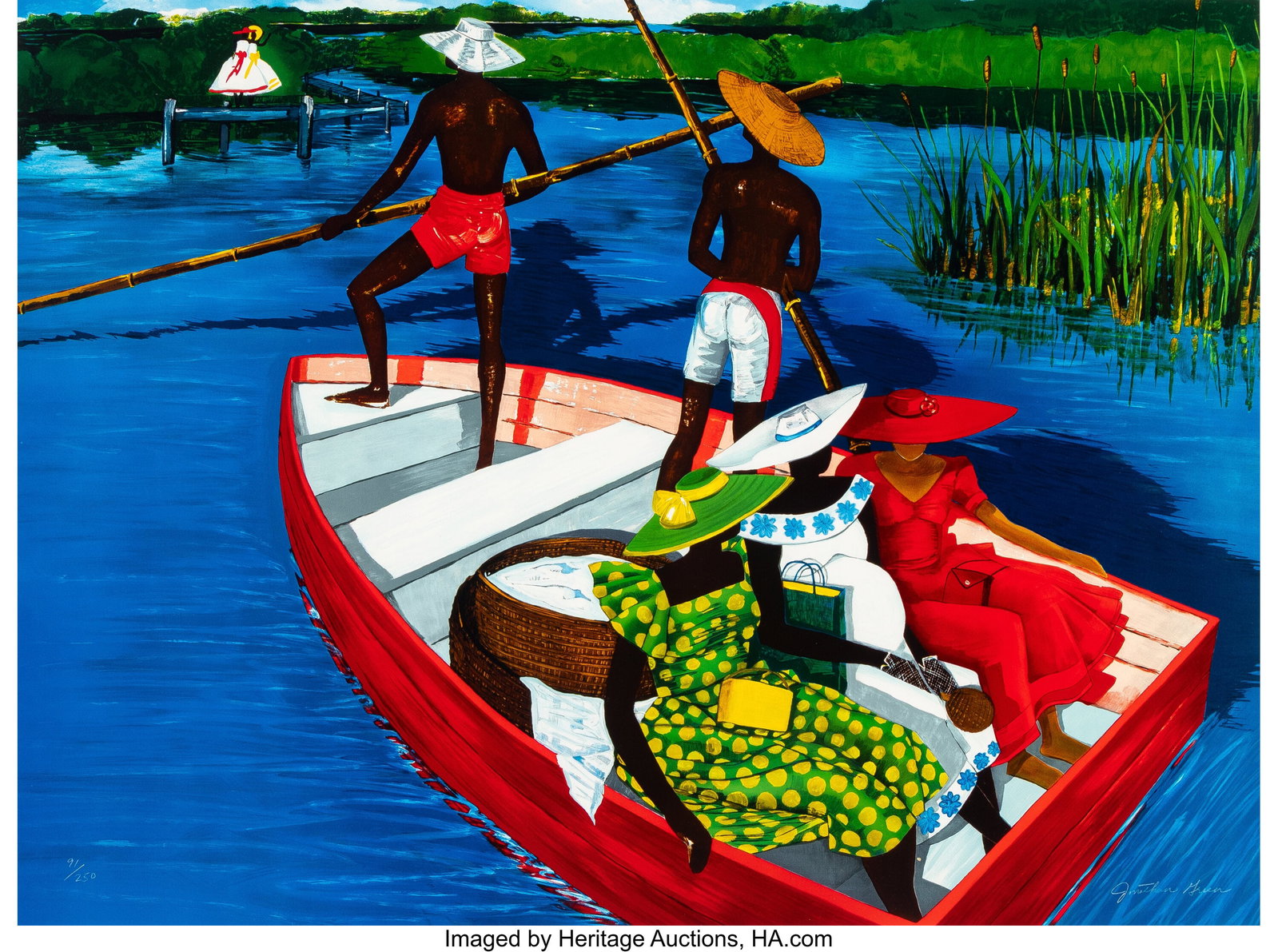 Jonathan Green (b. 1955) Escorting Ruth Screenpr