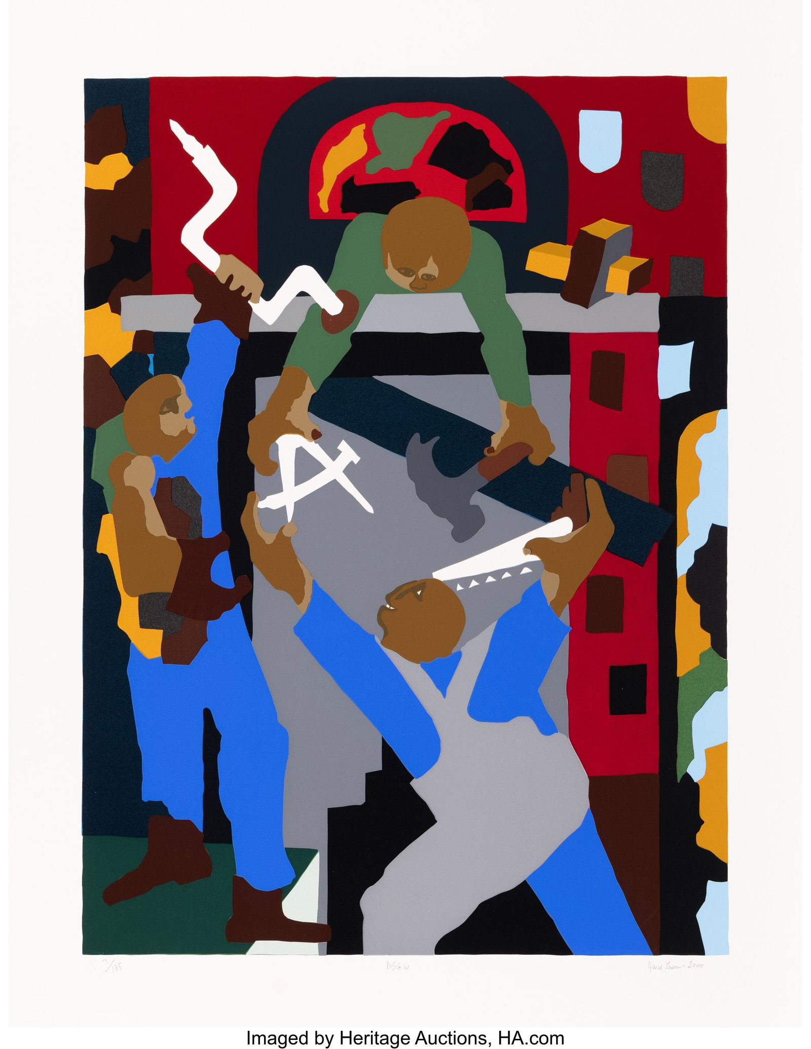 Jacob Lawrence (1917-2000) Stained Glass Windows: Jacob Lawrence (1917-2000) Stained Glass Windows, 2000 Screenprint in colors on Rising Paper 32 x 25 inches (81.3 x 63.5 cm) (sheet) Ed. 7/