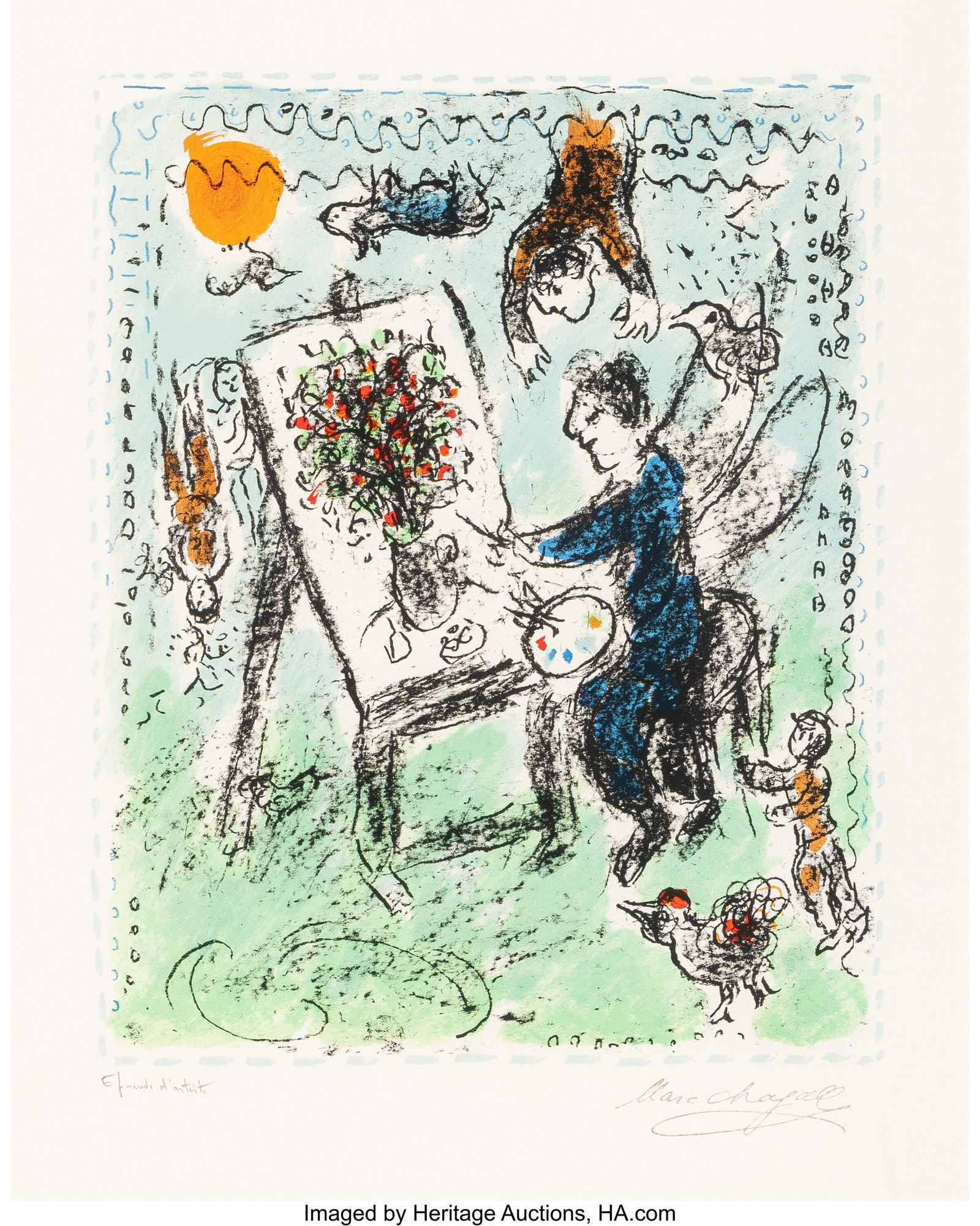 Marc Chagall (1887-1985) Le peintre ailé, 1984  (1 of 2)