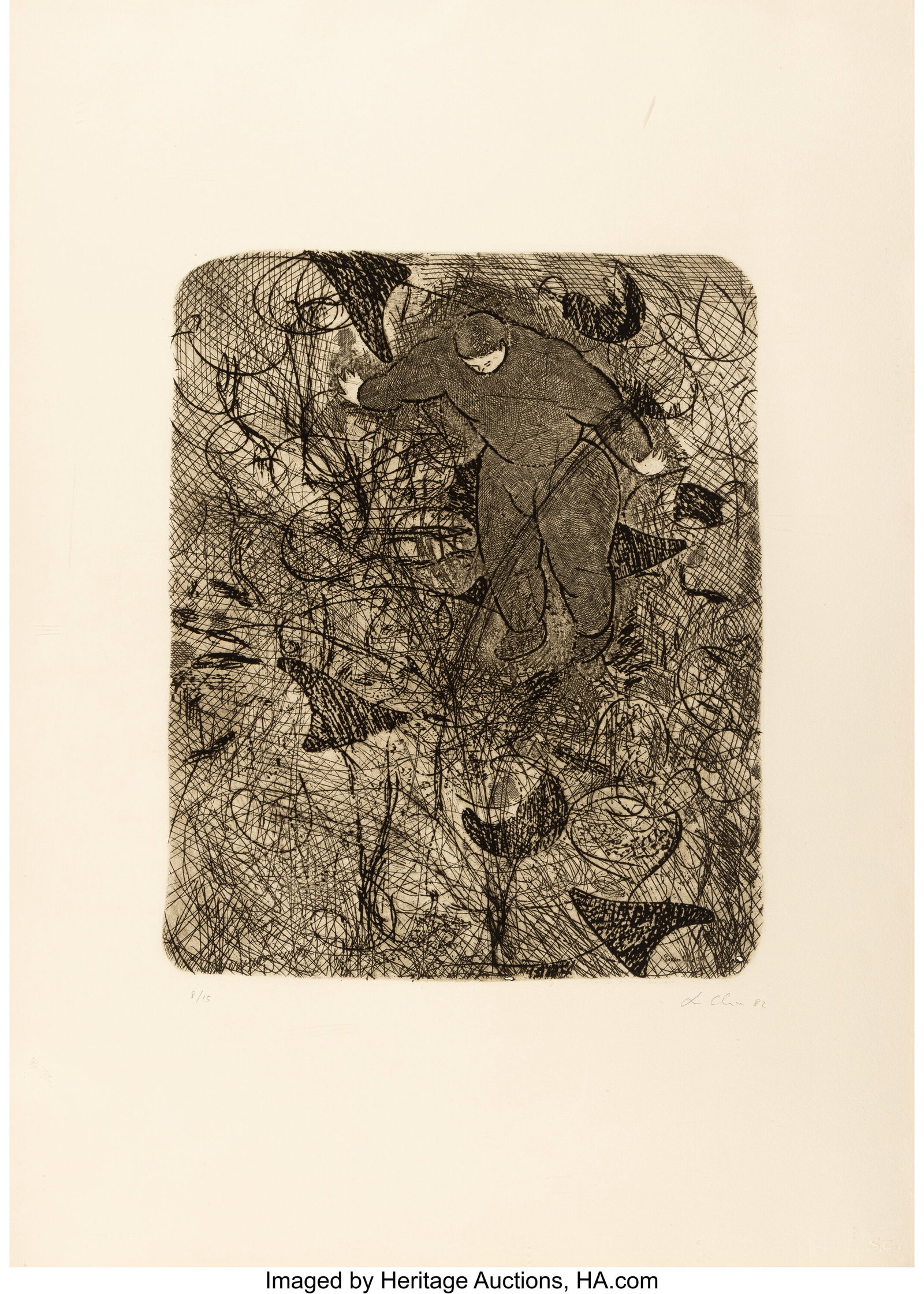 Sandro Chia (b. 1946) Man and Vegetation, 1982 E: Sandro Chia (b. 1946) Man and Vegetation, 1982 Etching on wove paper 32 x 22-3/4 inches (81.3 x 57.8 cm) (sheet) Ed. 8/15 Signed