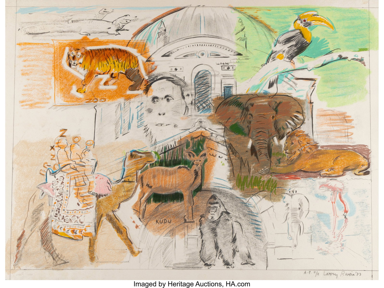Larry Rivers (1923-2002) Bronx Zoo, from New Yor (1 of 2)