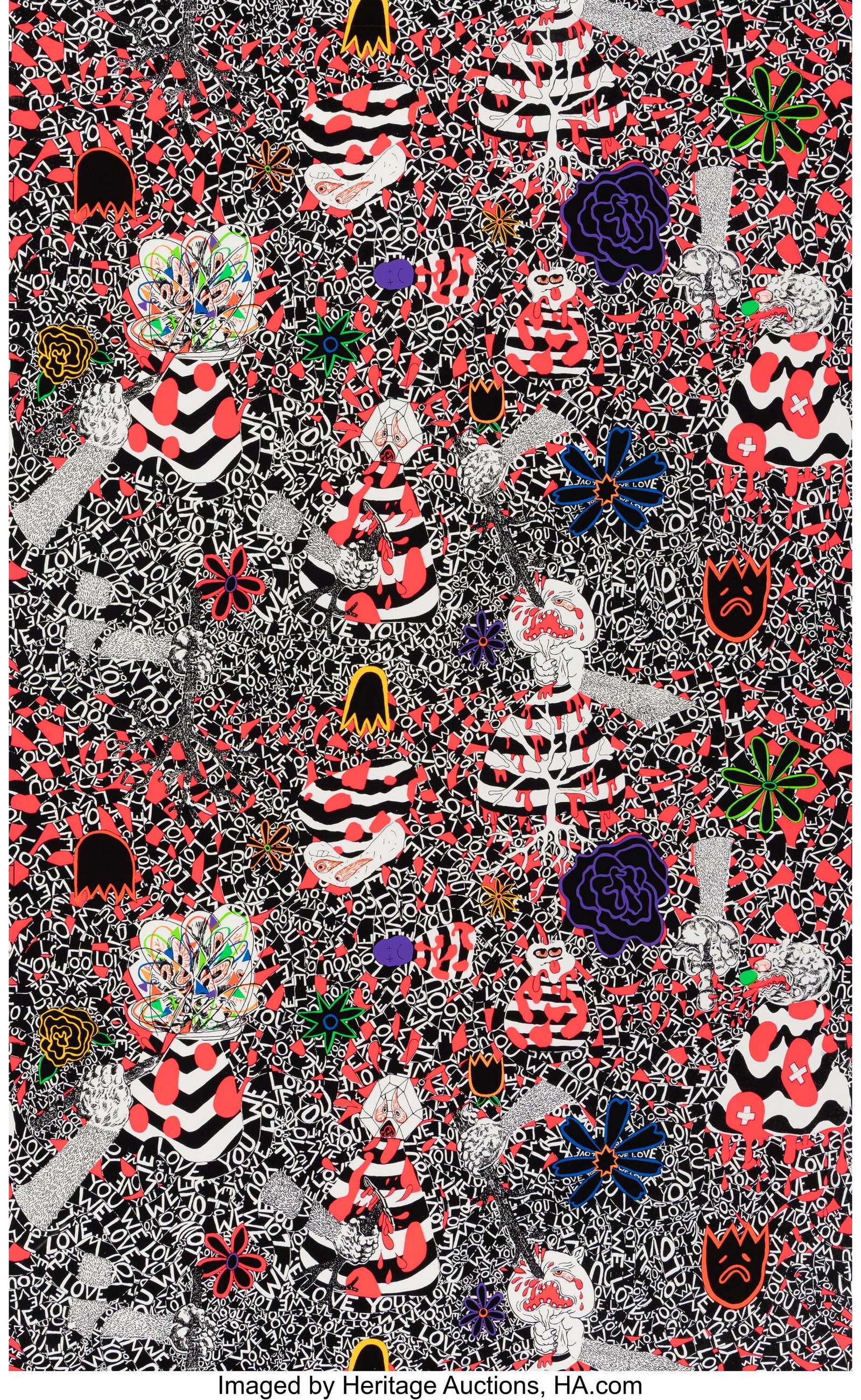 Trenton Doyle Hancock (b. 1974) Flower Bed II, A (1 of 3)