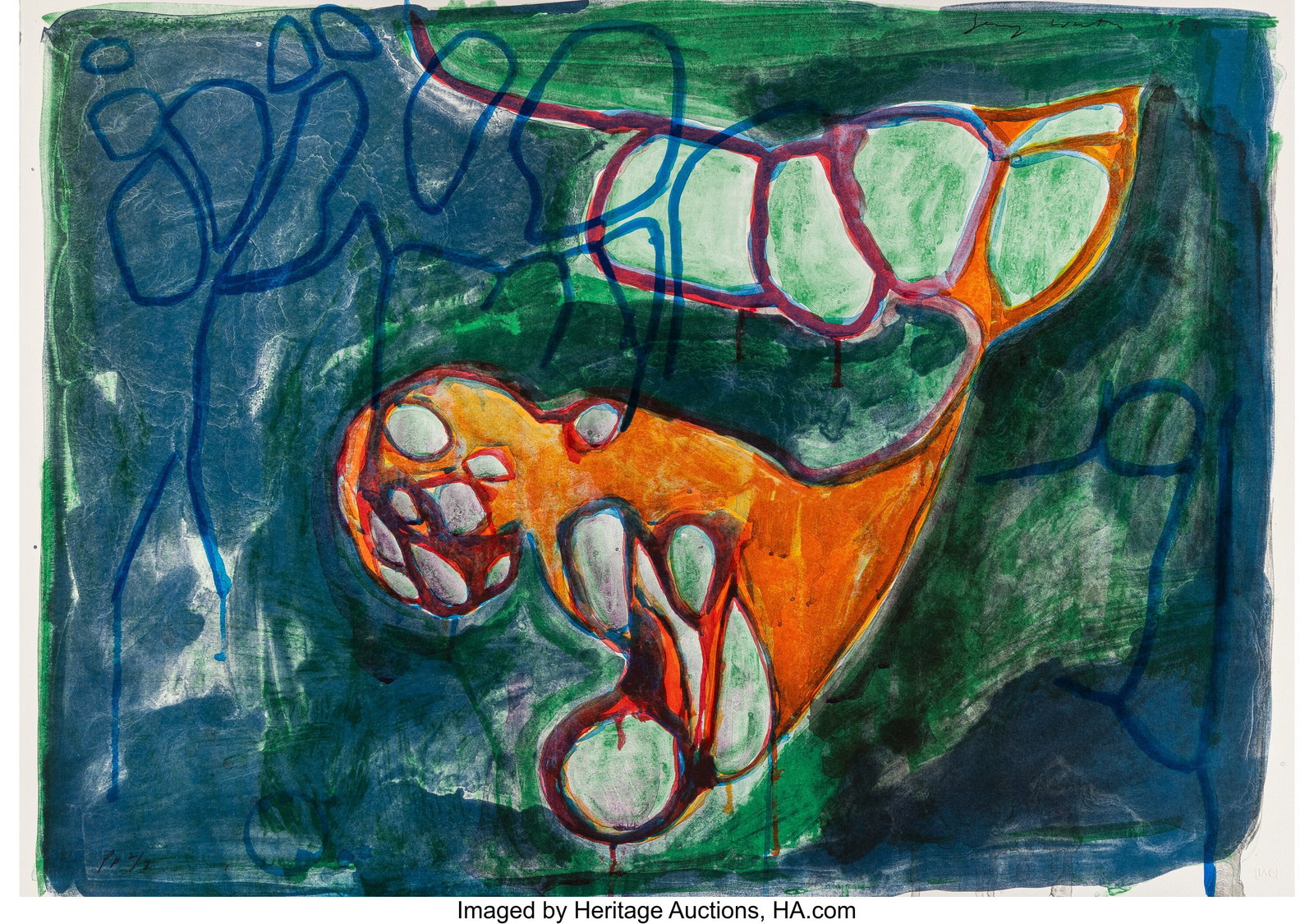 Terry Winters (b. 1949) Locus, 1993 Lithograph i: Terry Winters (b. 1949) Locus, 1993 Lithograph in colors on Arches paper 24-7/8 x 35-7/8 inches (63.2 x 91.1 cm) (sheet) P.P&per
