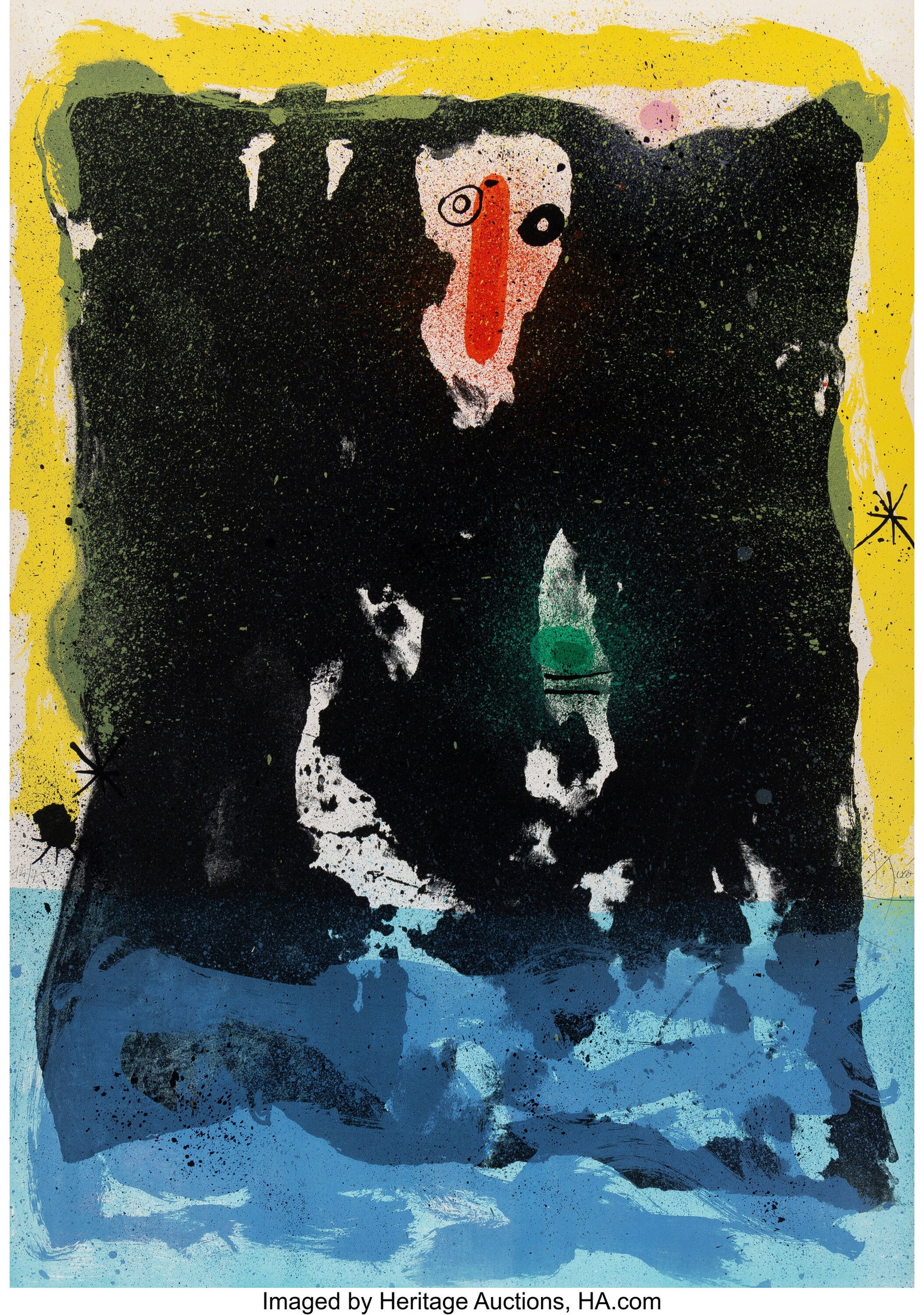 Joan Miró (1893-1983) L'esprit, 1969 Lithograph: Joan Miró (1893-1983) L'esprit, 1969 Lithograph in colors on Arches paper 36 x 24-5/8 inches (91.4 x 62.5 cm) (sheet) Ed. 14/75 