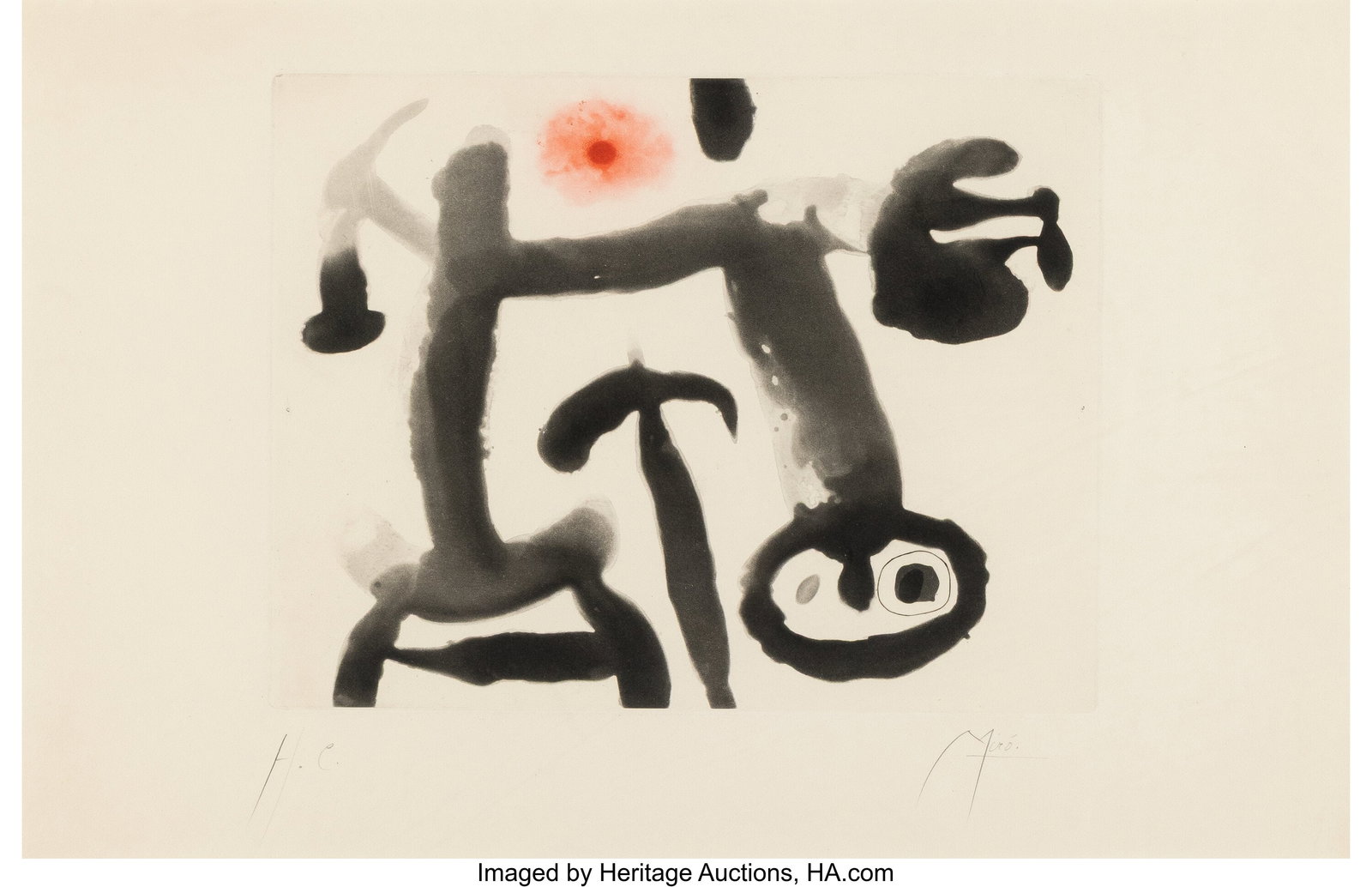 Joan Miró (1893-1983) Le Monocle, 1958 Etching  (1 of 2)